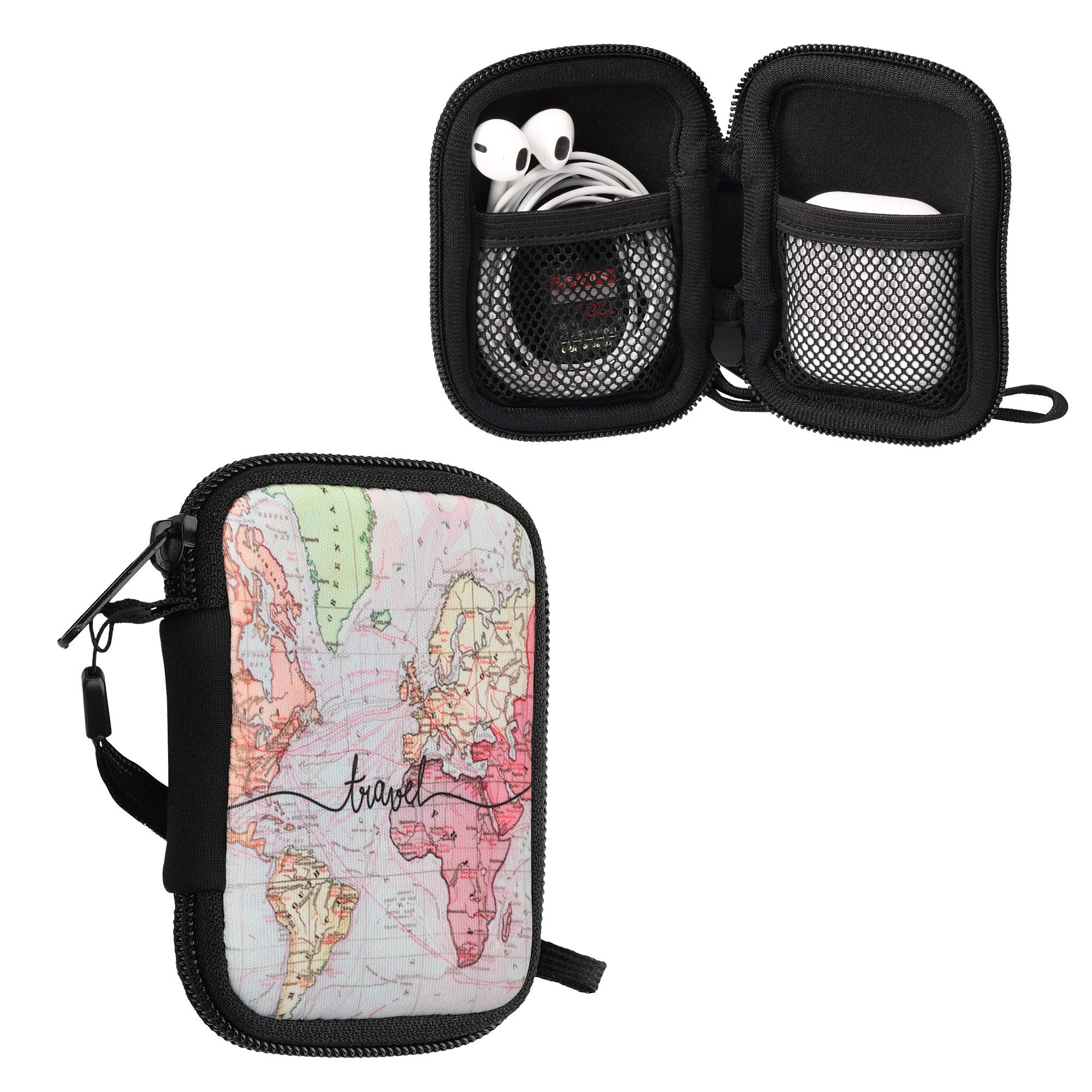 kwmobile Kopfhörer-Schutzhülle Neopren Tasche für in-ear Headphones, Hülle Case Schutztasche - Innenmaße - mit Reißverschluss