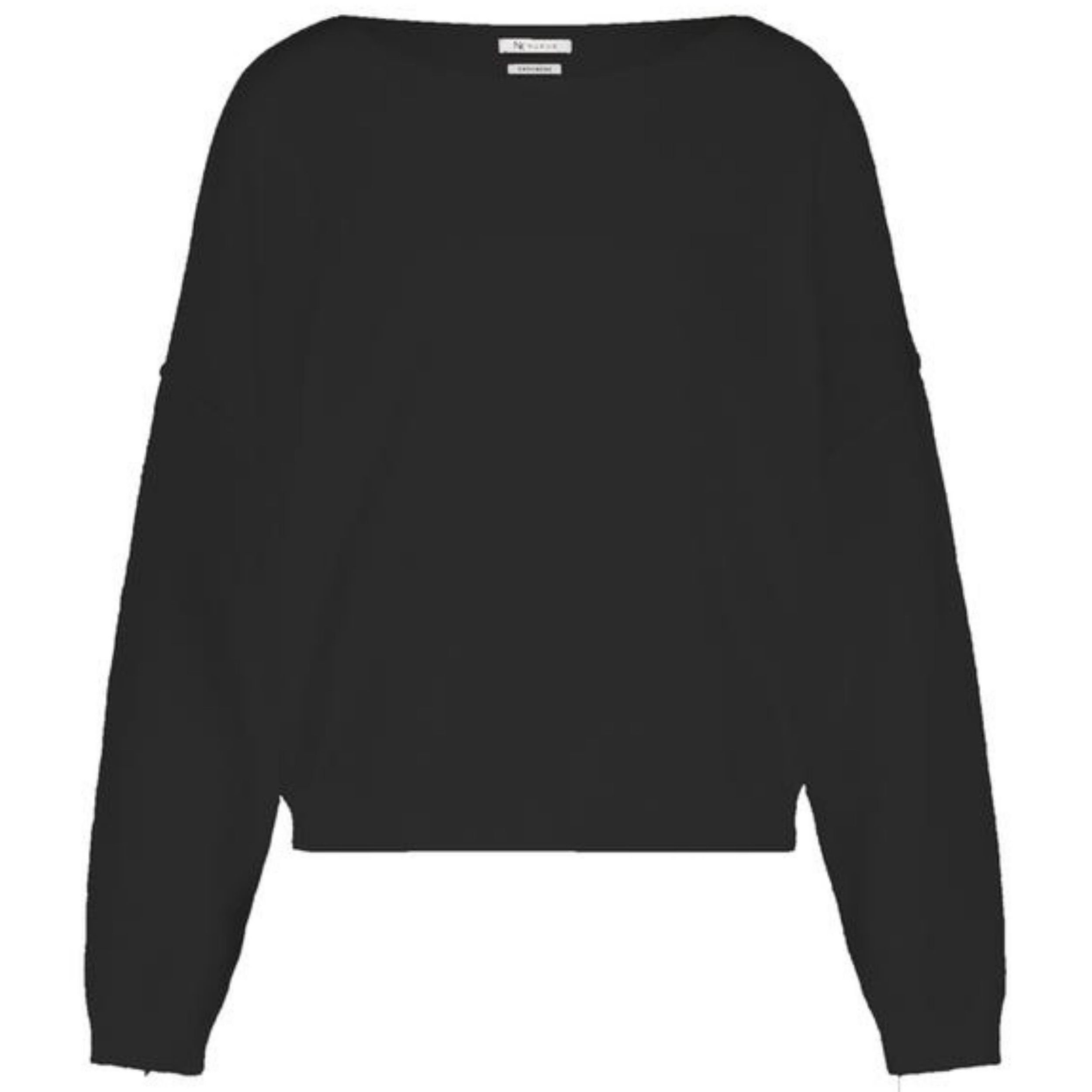 (1-tlg) und in Sweater Wolle versch. Farben Nukus Kaschmir Strickpullover York mit Pullover Schwarz New