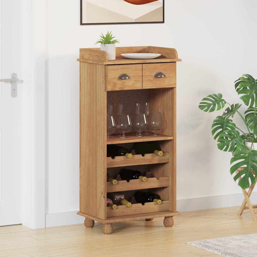 vidaXL Weinregal Weinschrank ASKIM Honigwachs 57 x 37 x 114 cm, 1-tlg.
