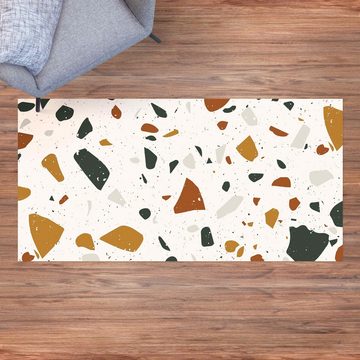 Läufer Teppich Vinyl Flur Küche Muster Terrazzo lang modern, Bilderdepot24, Läufer - braun glatt