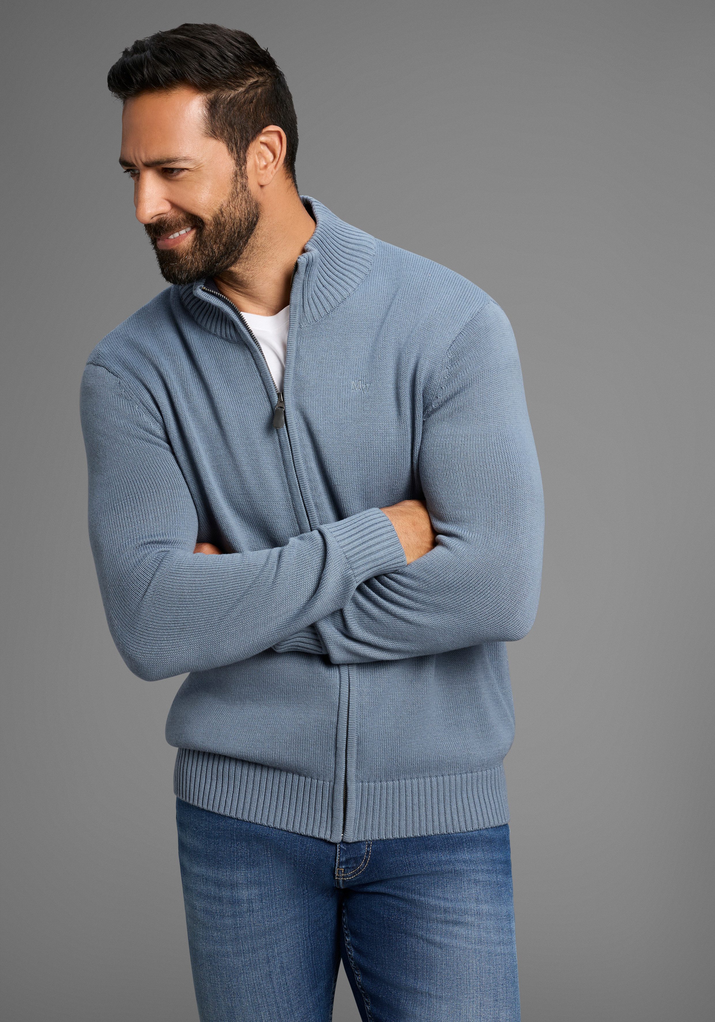 Man's World Strickjacke neue Farben! aus Baumwollmischung günstig online kaufen