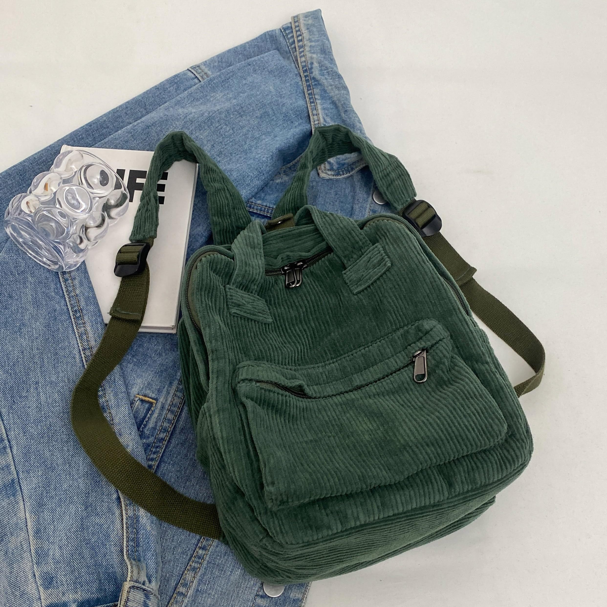 nsihing Rucksack Damen Canvas/Cord Cityrucksack Rucksäcke Daypacks, Rucksackhandtaschen Kinderrucksäcke für Schule Travel Arbeit – Bild 3 von 5