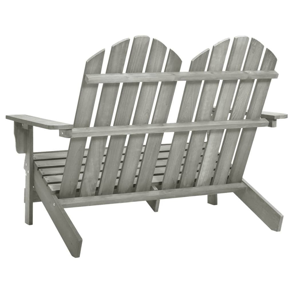 furnicato Gartenstuhl 2-Sitzer Adirondack-Gartenbank Massivholz Tanne Grau