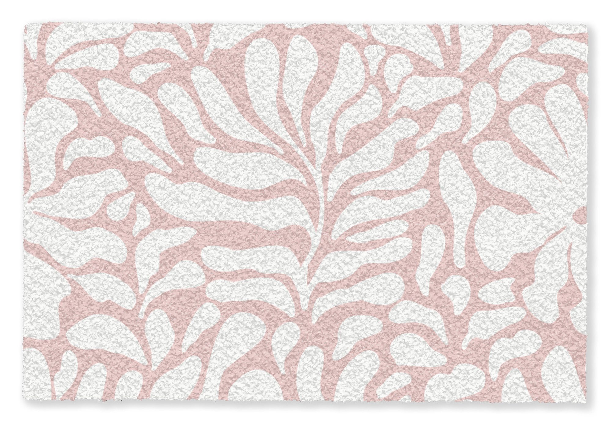MuchoWow Fußmatte Blumen - Muster - Rosa - Weiß, Rechteckig, innen Schmutzfangmatte, Tür, Schmutzfänger Flur, Teppich 60x40 cm