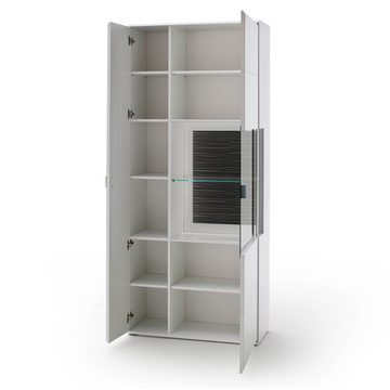 Lomadox Vitrine ALIA-05 Vitrinenschrank montiert, weiß matt modern, Schrank Wohnzimmerschrank