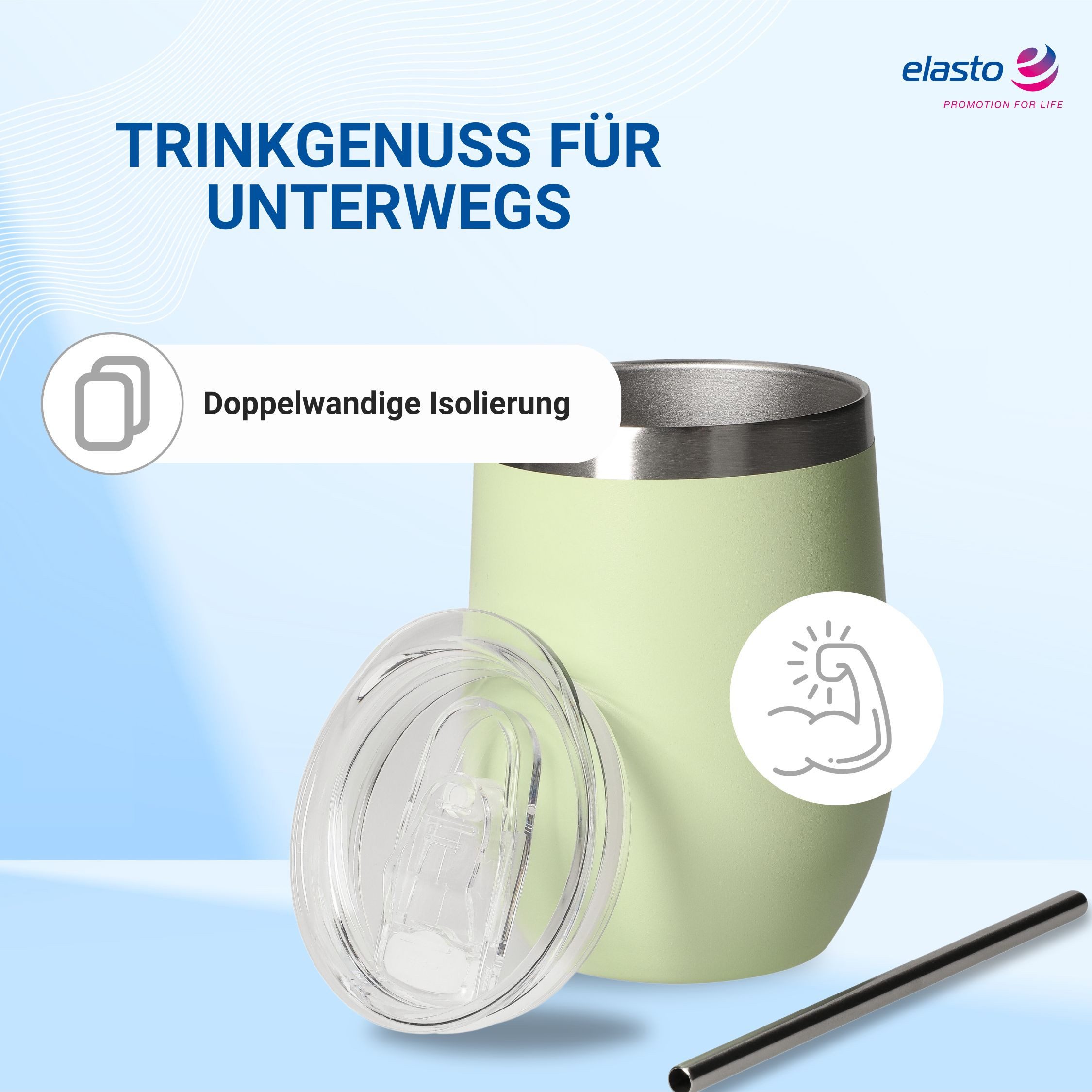 elasto Becher Weinbecher 350 ml Vinova Edelstahl Trinkbecher To Go, robust, spülmaschinengeeignet, Sommer, Geschenk – Bild 4 von 5