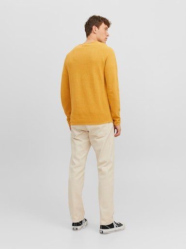 Jack & Jones Rundhalspullover NOOS KNIT Gold CREW JJEHILL NECK Honey