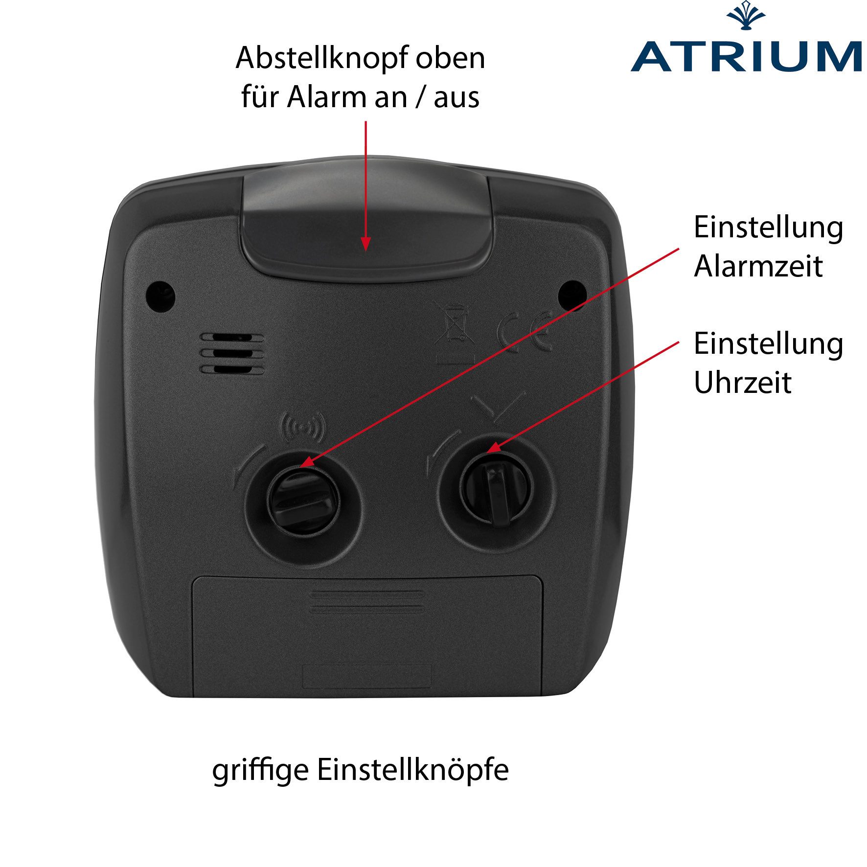 Atrium Quarzwecker A251 Analog Quarz ohne Ticken Licht Snooze Klassisch Modern – Bild 3 von 5