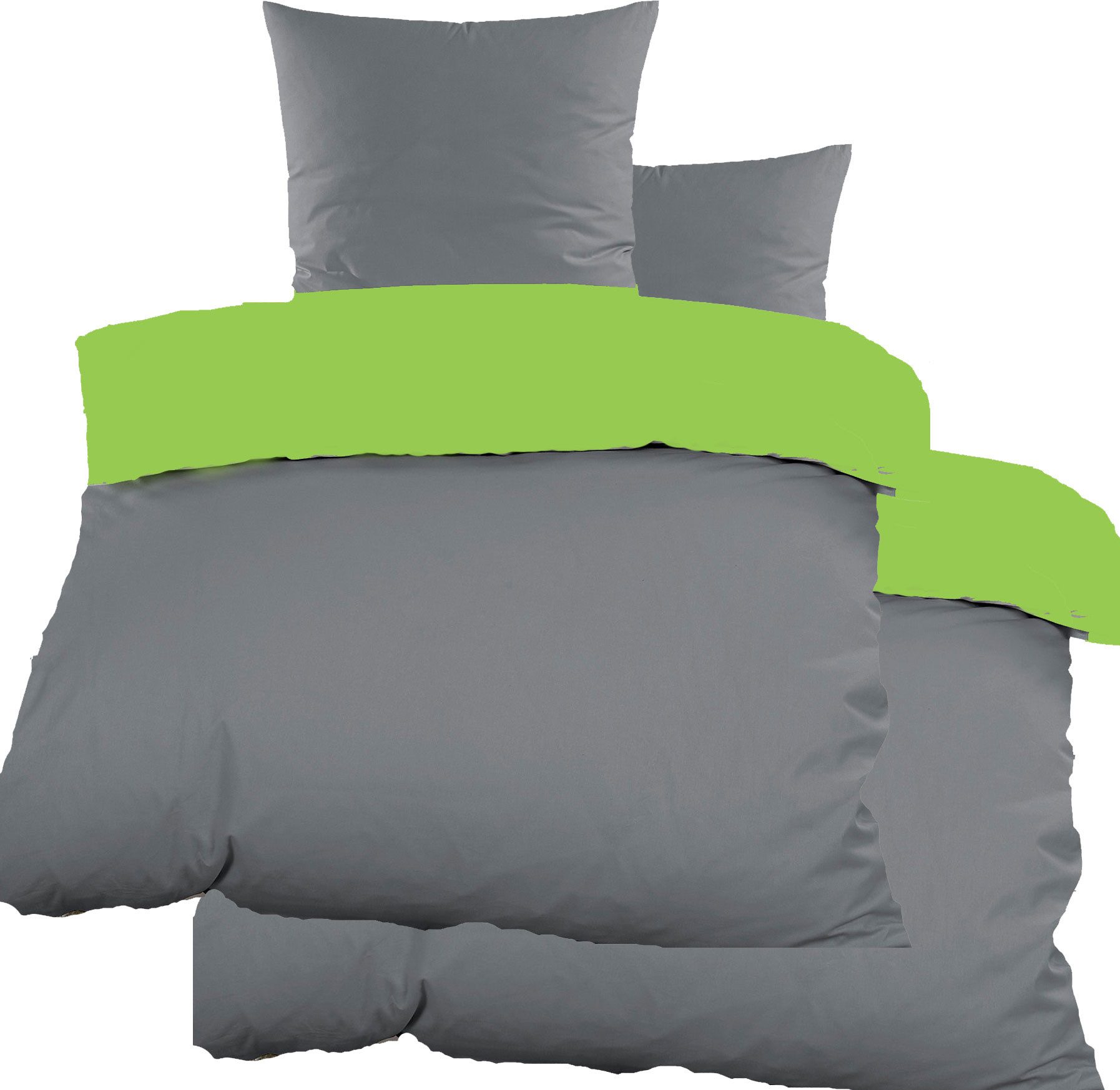 KH-Haushaltshandel Bettwäsche 4tlg. Renforce Wende Bettwäsche 2x(135x200+80 günstig online kaufen