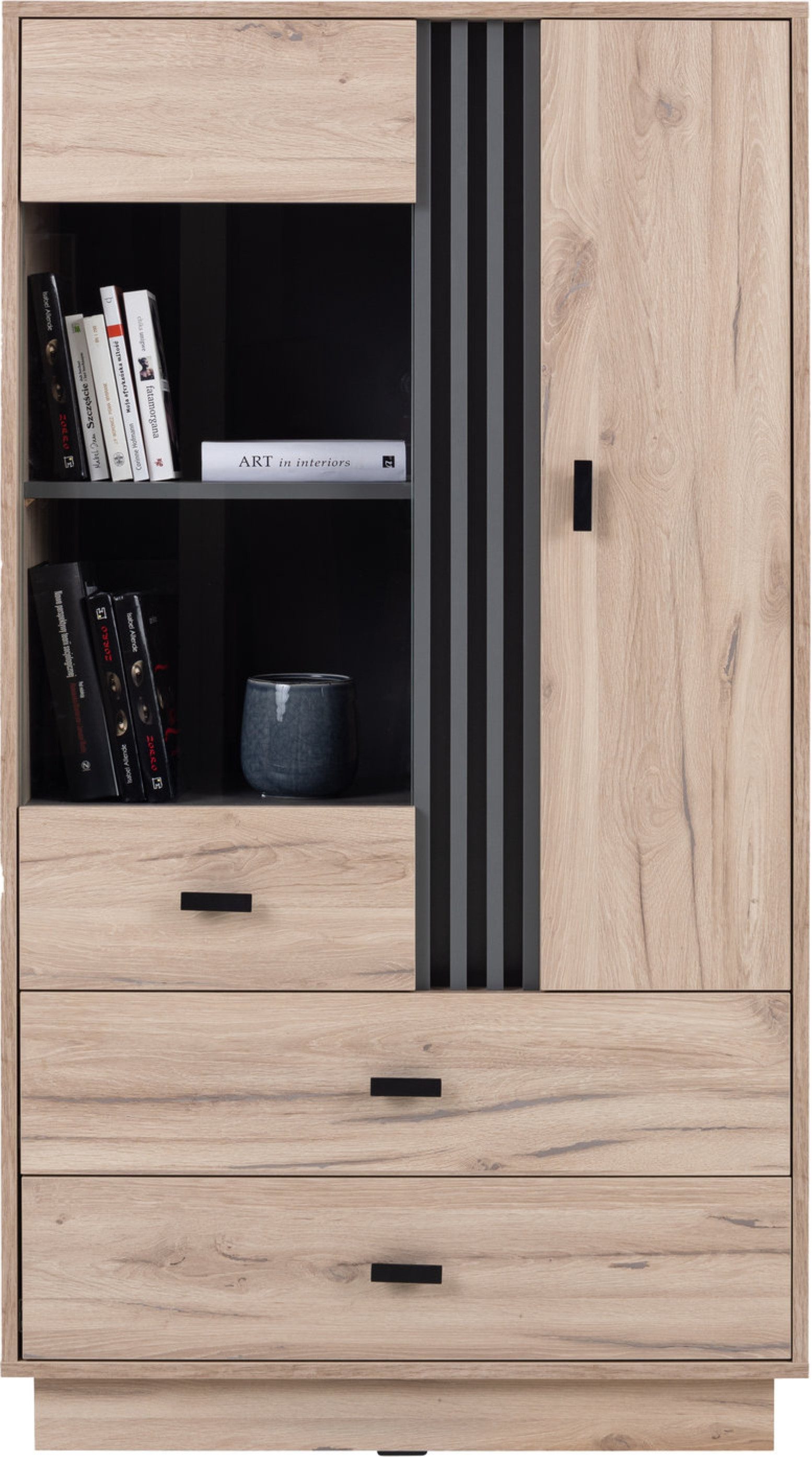 Masseno Bücherregal Standregal PUNTO 145 x 80 cm braun