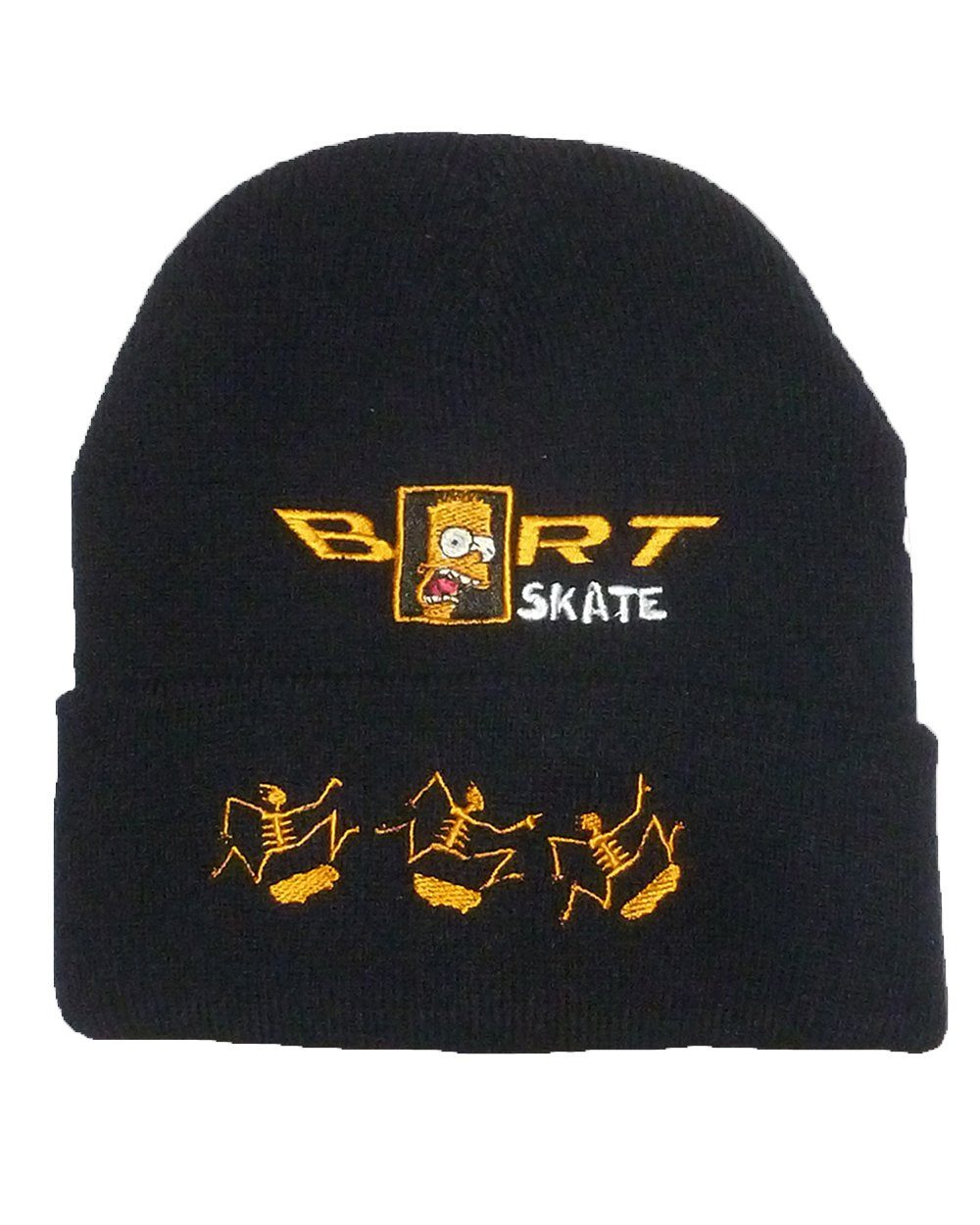 King Kameha Beanie The Simpsons Wintermütze Bart Skate Skellete, schwarz mit lizenzierter Stickerei