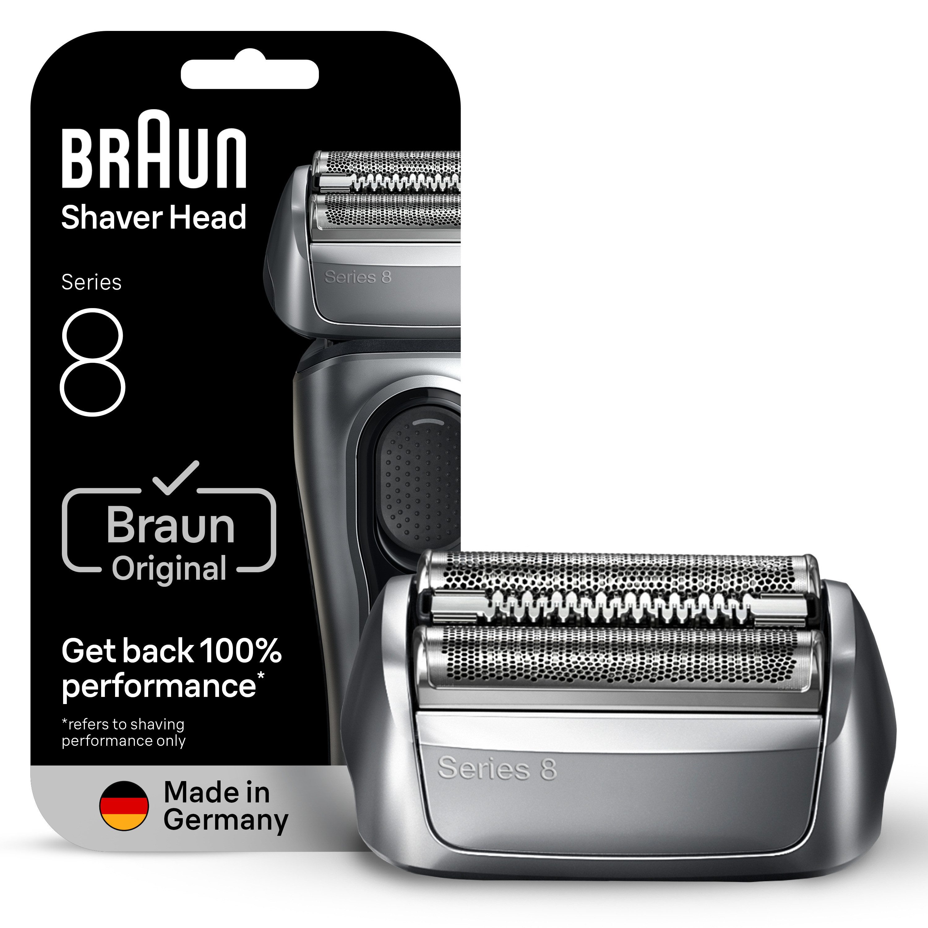 Braun Ersatzscherkopf Series 8 83M, Kompatibel mit allen Series 8 Rasierern, ORIGINAL vom Hersteller