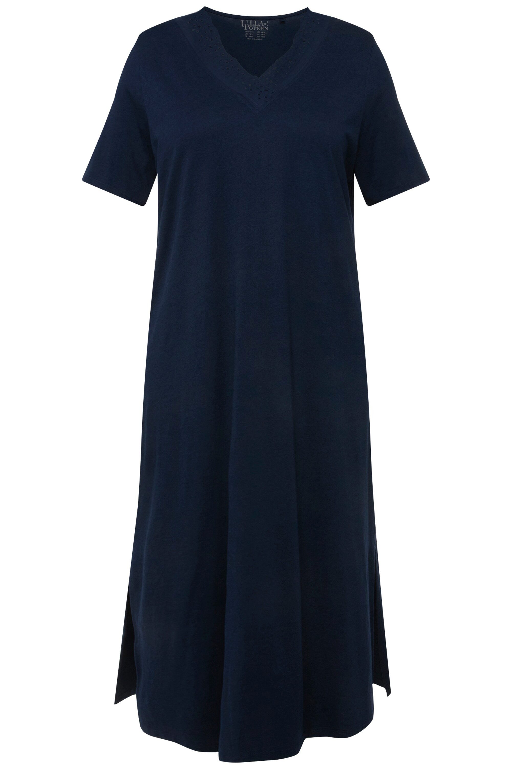 Ulla Popken Nachthemd Nachthemd Lochstickerei Halbarm Modalmix günstig online kaufen