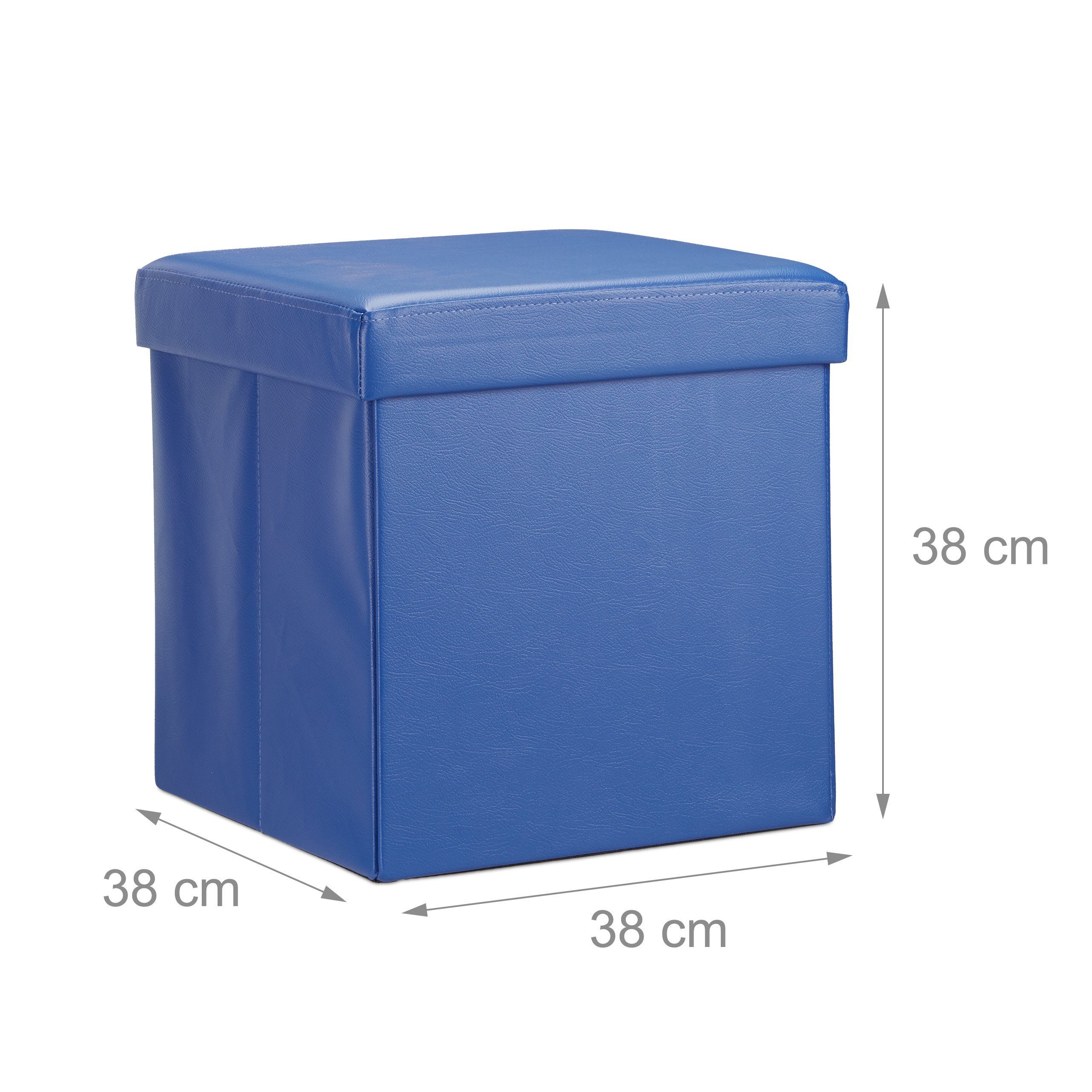 relaxdays Sitzhocker Faltbarer Sitzhocker Kunstleder, Blau günstig online kaufen