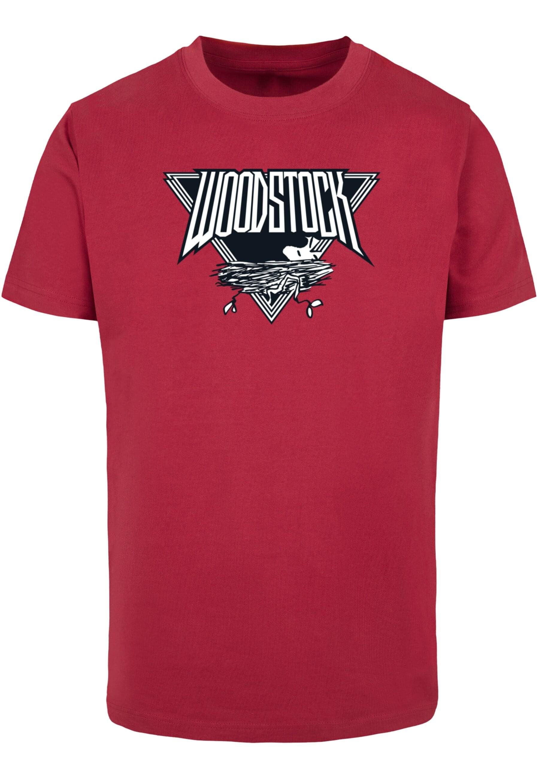 burgundy - Peanuts Woodstock Herren Round (1-tlg) T-Shirt Neck T-Shirt Merchcode