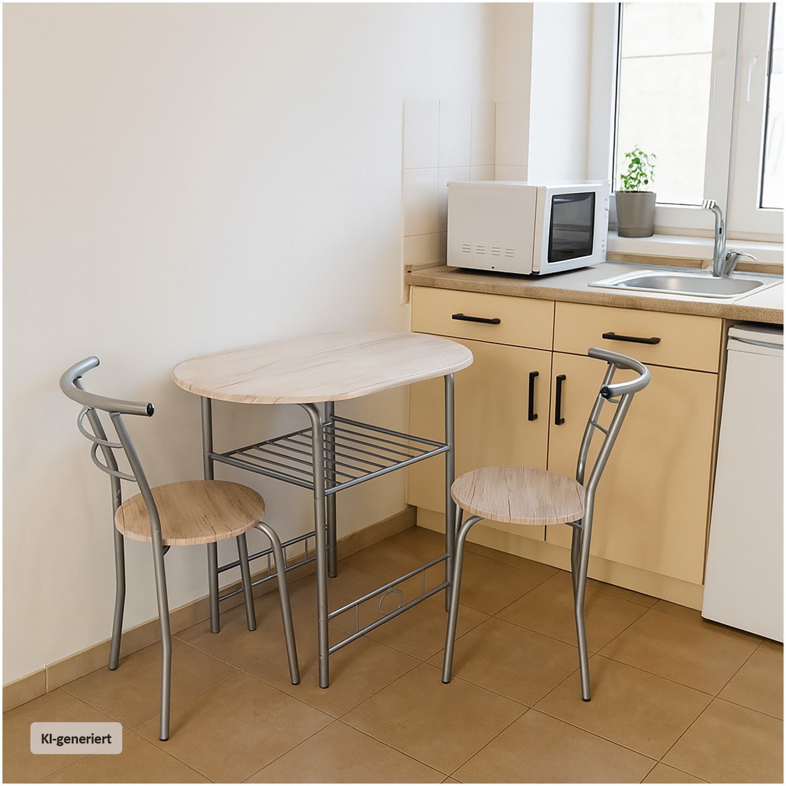 HTI-Living Essgruppe Tischgruppe San Remo Merit, (Set, 3-tlg., 1 Tisch, 2 Stühle), Essgruppe 1 Tisch 2 Stühle