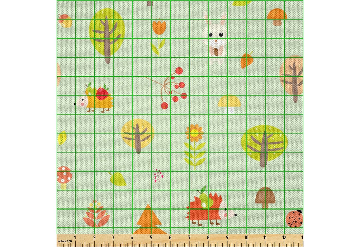 Thumbnail - Abakuhaus Stoff Zum Nähen Toller Stoff für Heimtextilien aller art, Wald Cartoon Herbstwald