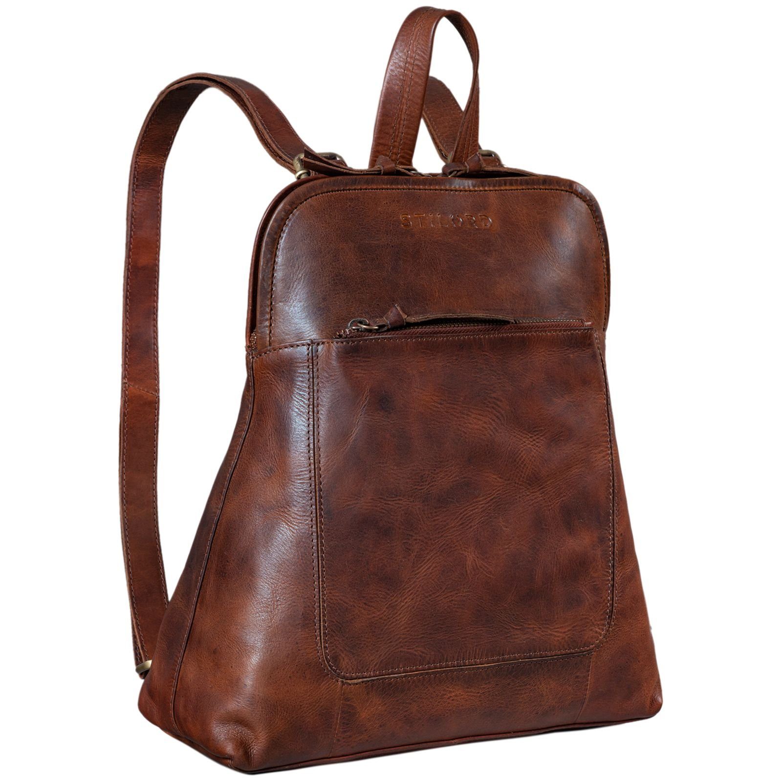 STILORD Cityrucksack "Cathy" Frauen Rucksack Elegant Leder