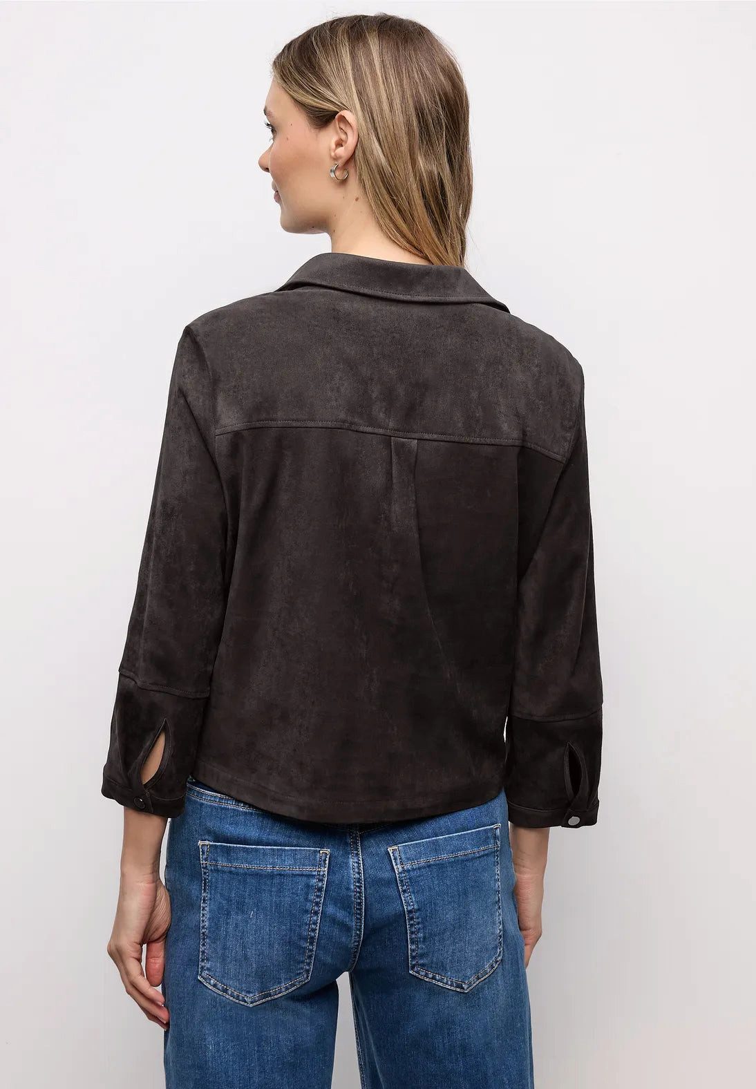 STREET ONE Hemdbluse Velourhemdbluse (1-tlg) günstig online kaufen