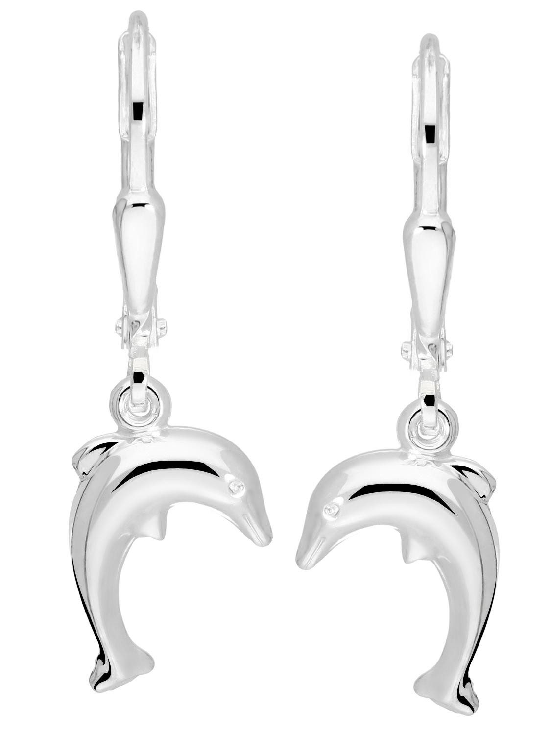 Paar Ohrhänger Damen & Mädchen Ohrrhänger Silber 925 Delfine - Delfino
