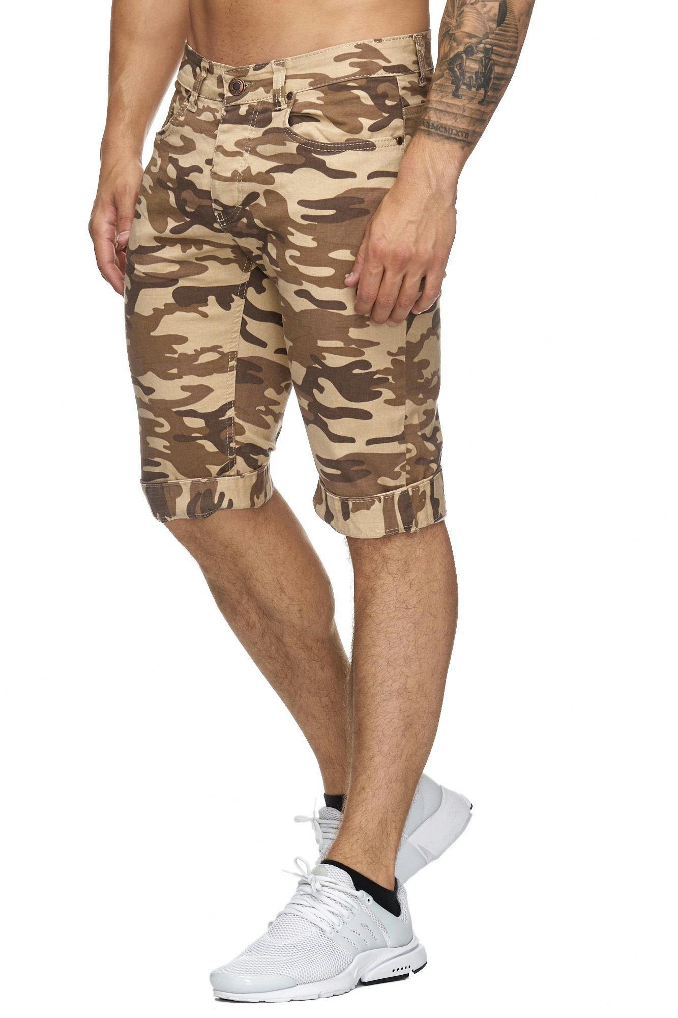 4045C im modischem 1-tlg., Hose Fitness Sweatpants, Shorts (Kurze Casual Bermudas Color OneRedox Design) Mixed Freizeit