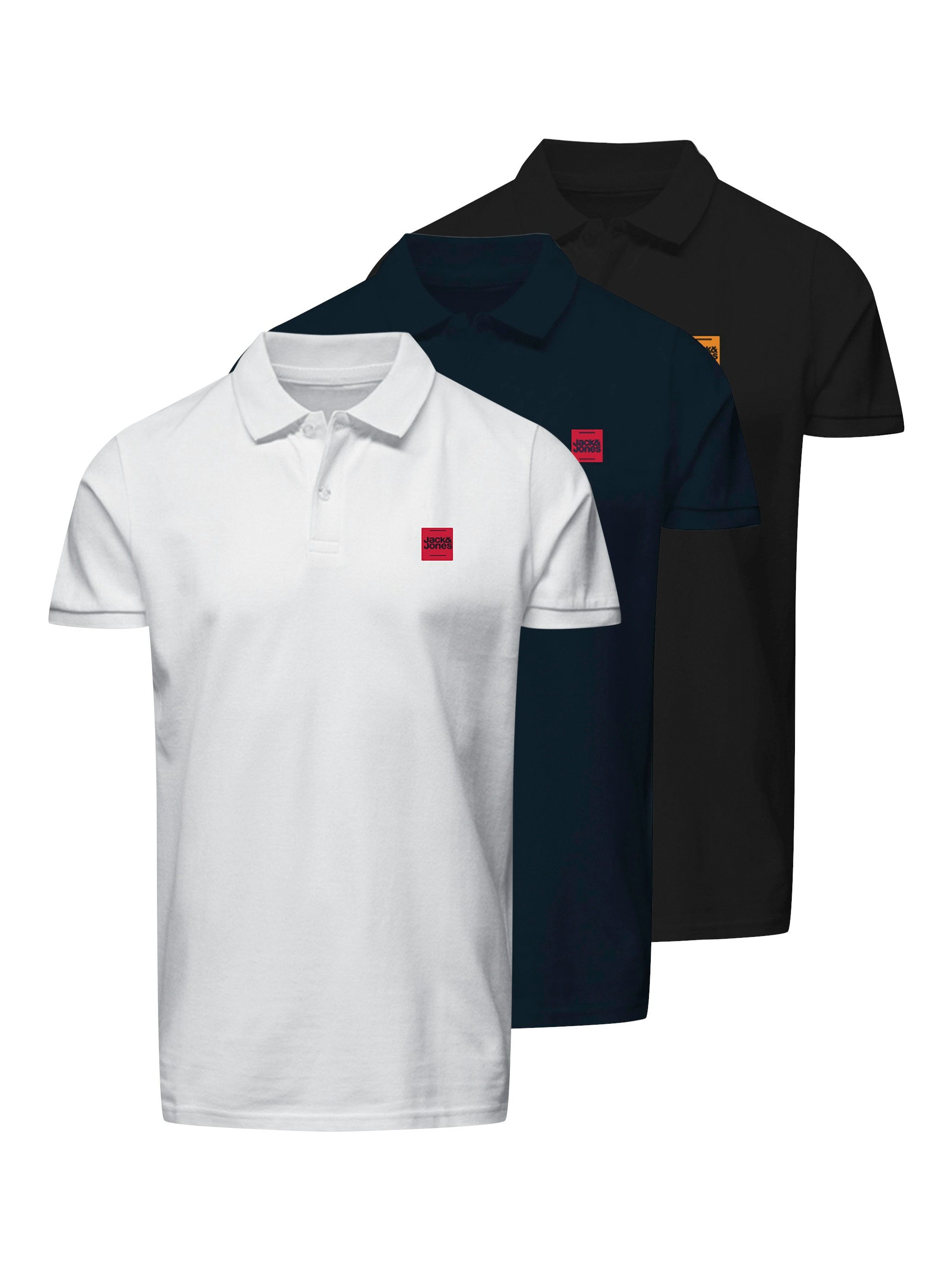 Jack & Jones Poloshirt JJBRANDY POLO SS 3PK MP (Packung, 3-tlg) günstig online kaufen