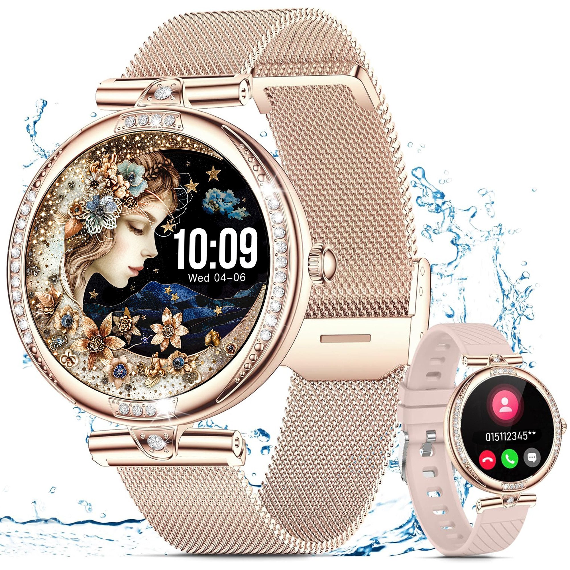 Smartwatch,Fitness Tracker Uhr für Damen mit Anruffunktion Smartwatch