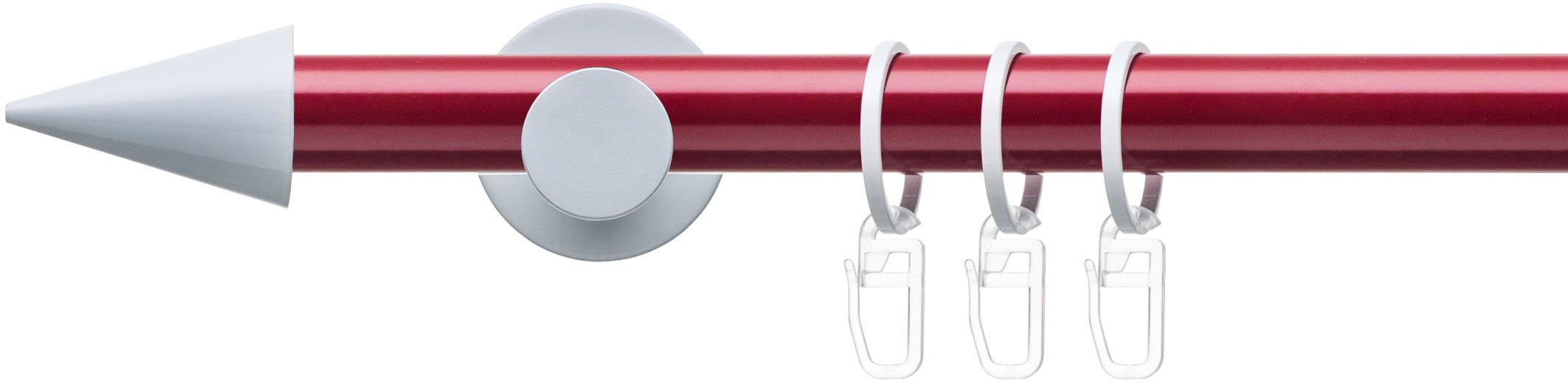 Liedeco Gardinenstange Fertigstilgarnitur 20 mm Power Celebration Spitze, Ø 20 mm, 1-läufig, Fixmaß, verschraubt, Eisen, Gardinenstange Komplett, Farbkombination