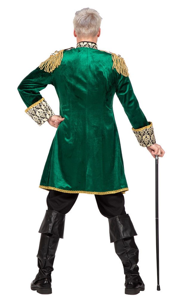 Karneval-Klamotten Kostüm Parade Frack Herren Hochwertig Samt grün gold, Show Jacke Frack Männerkostüm Prunksitzung hochwertig Partnerkostüm