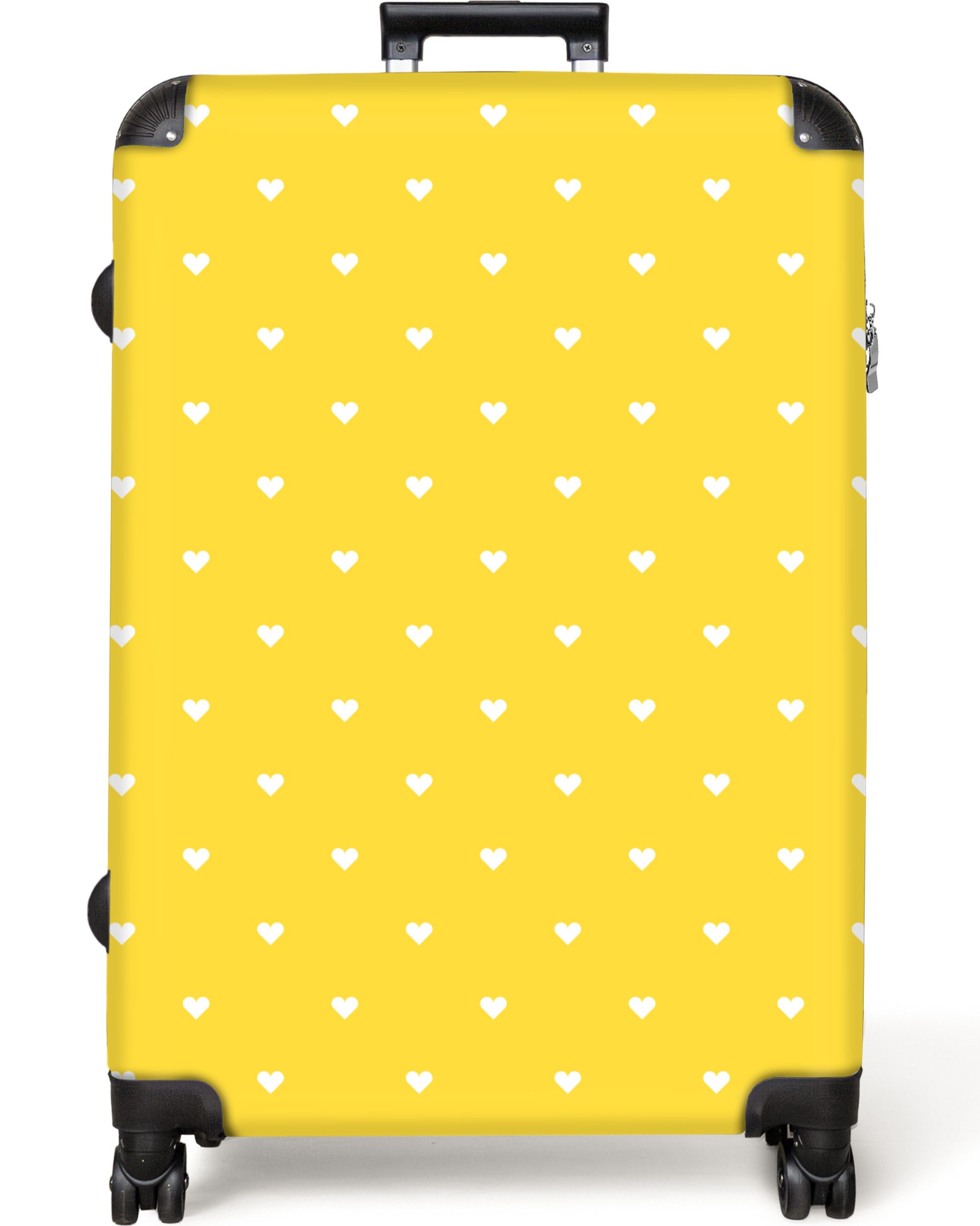 NoBoringSuitcases.com© Hartschalen-Trolley Herzen - Gelb - günstig online kaufen