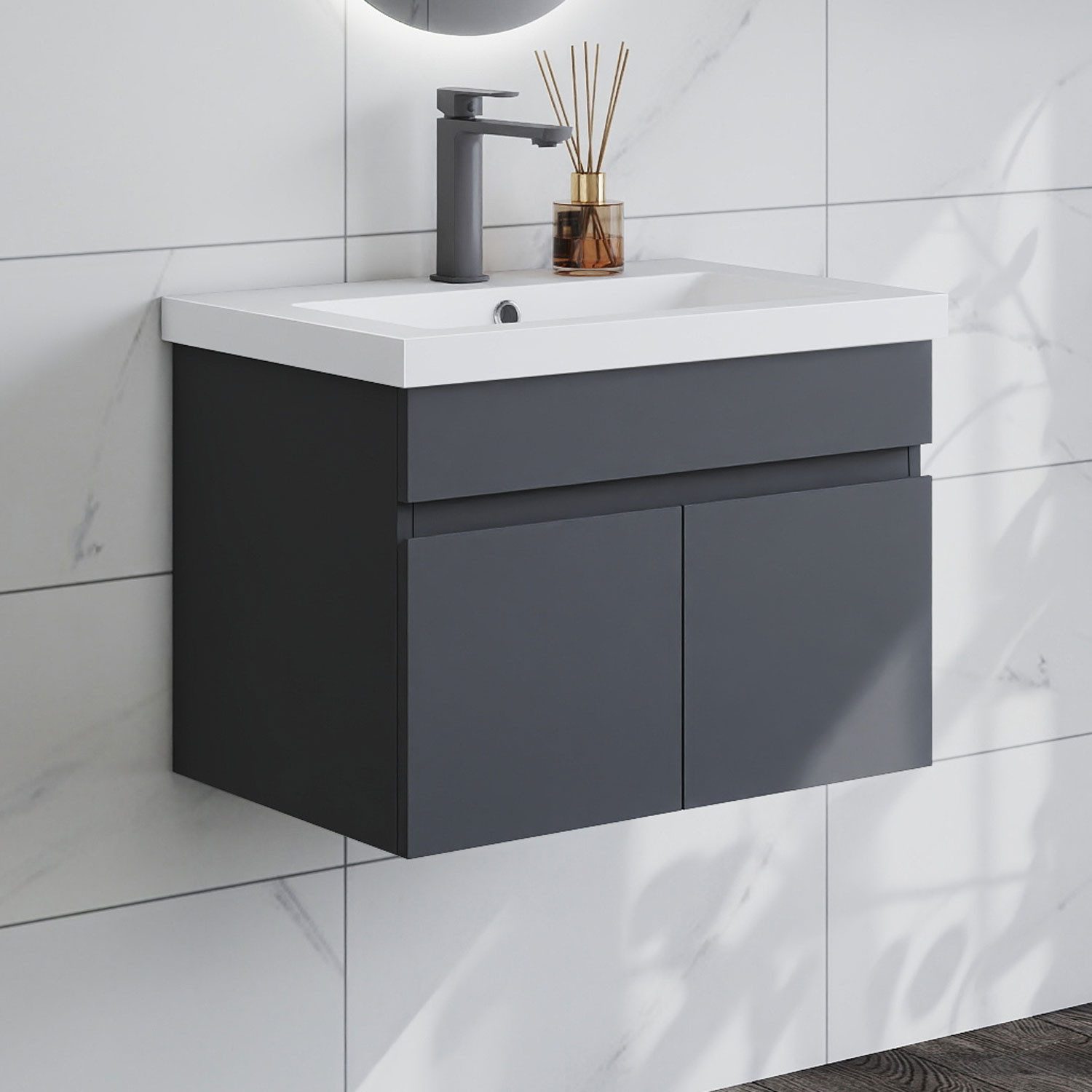 duschspa Waschtisch Waschbecken mit Unterschrank Badschrank Waschplatz Badmöbel Set
