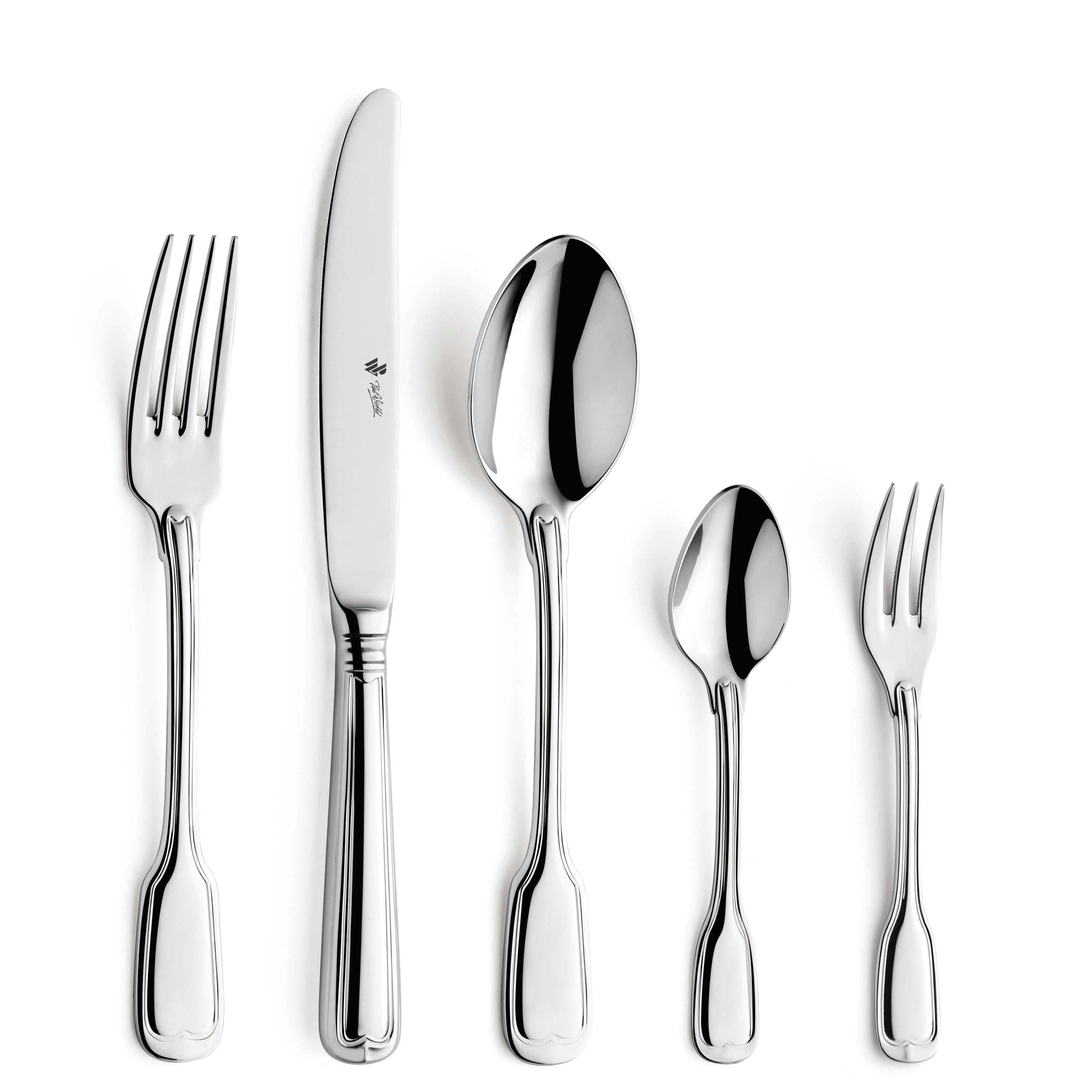 Paul Wirths Besteck-Set AUGSBURGER FADEN traditionelles Design, harmonische Proportionen (30-tlg), 6 Personen, Edelstahl Rostfrei 18/10, …