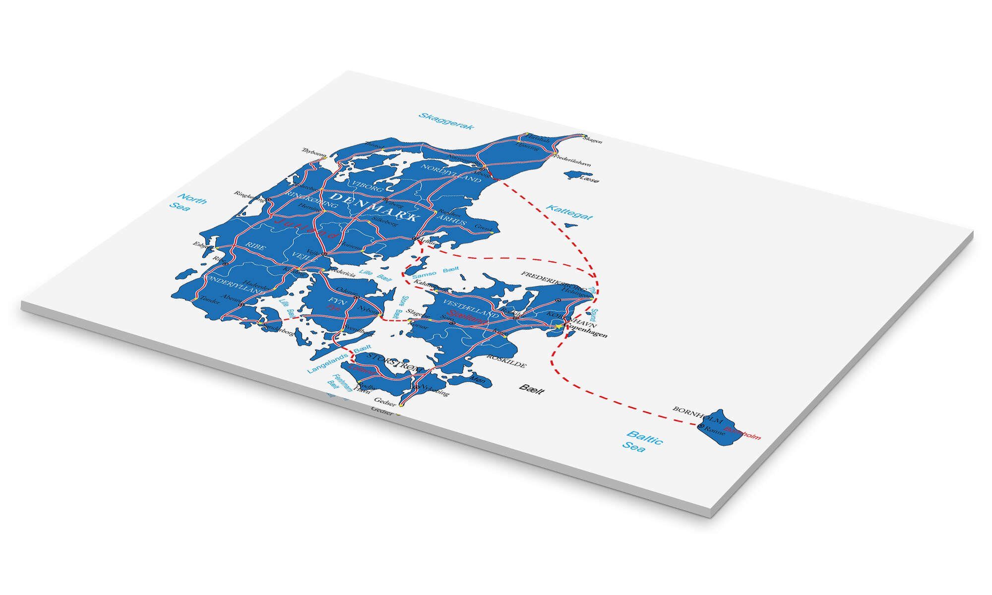 Posterlounge Poster Editors Choice, Dänemark Karte, günstig online kaufen