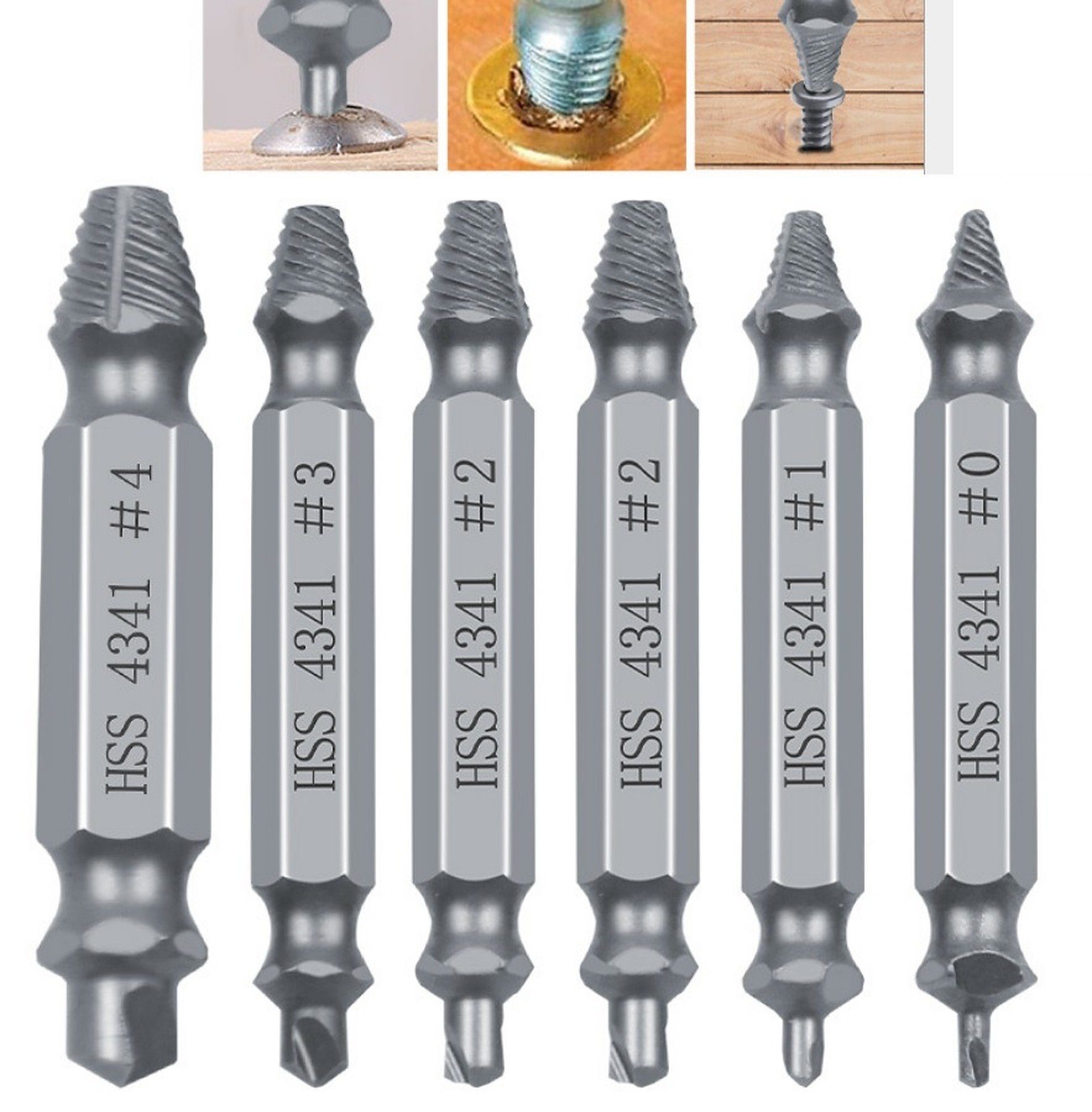 BAYLI Multitool Beschädigte Schraubenausdreher Satz 6-tlg., Speed Out Linksausdreher