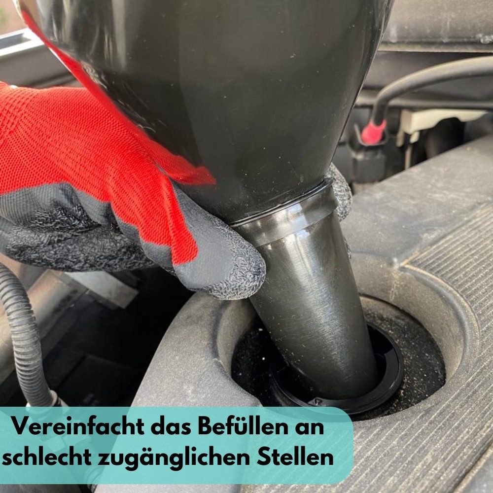 GarPet Öltrichter 2er Set Abgewinkelter Trichter Auto AdBlue Kunststoff Sieb Öl Benzin – Bild 2 von 5