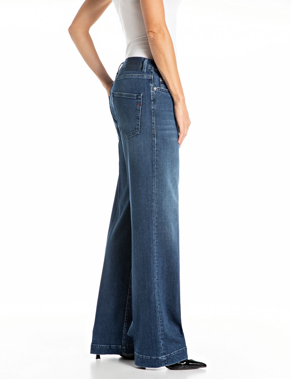 Replay Straight-Jeans MELJA mit weitem Bein günstig online kaufen