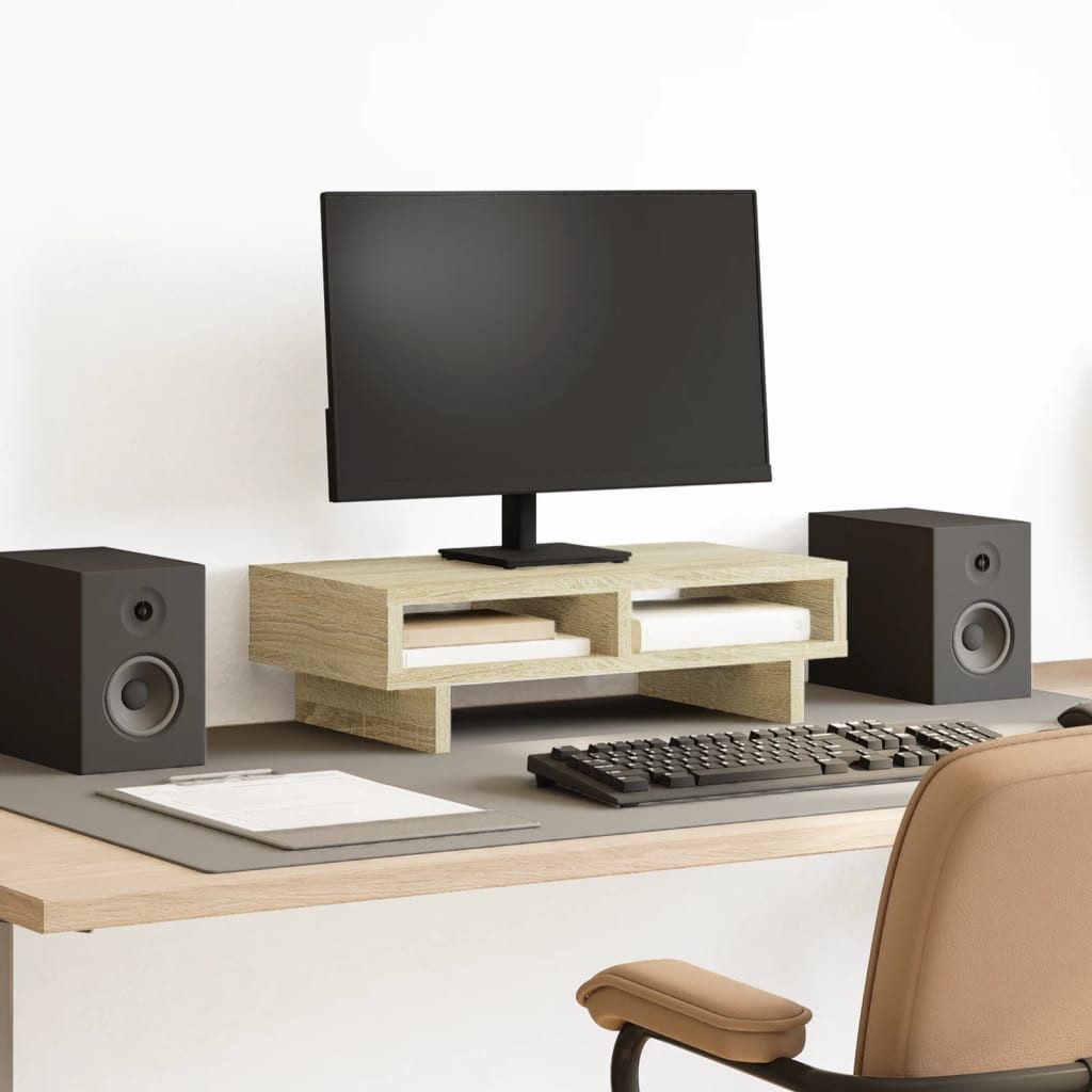 vidaXL Monitor-Halterung Monitorständer Sonoma Eiche 50x27x15 cm Spanplatte