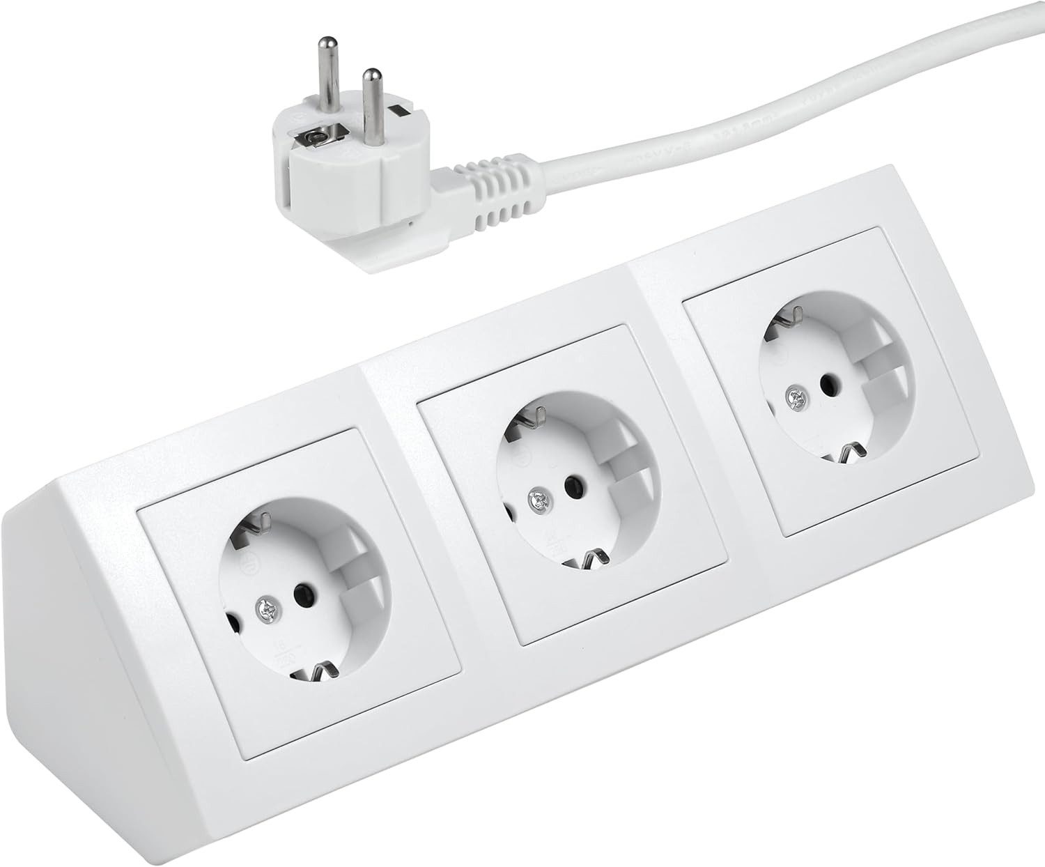 McPower Steckdosenblock Flair Ecksteckdose 3-Fach Steckdose mit Kabel Mehrfachsteckdose (Kabellänge 200 m)