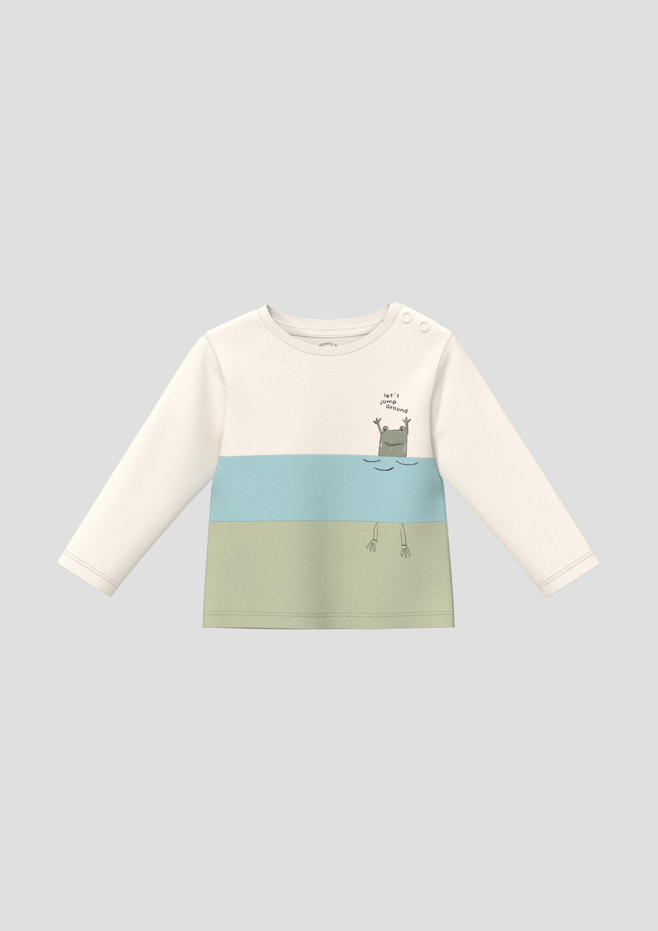 s.Oliver Langarmshirt T-Shirt Colour Blocking Langarmshirt mit Print