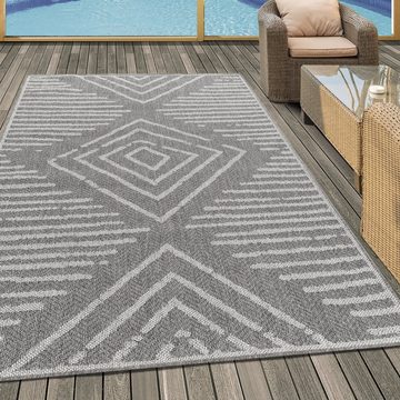 Outdoorteppich Teppich für den Flur oder Küche Gestreiftes Design, Stilvoll Günstig, Läufer, Höhe: 7 mm