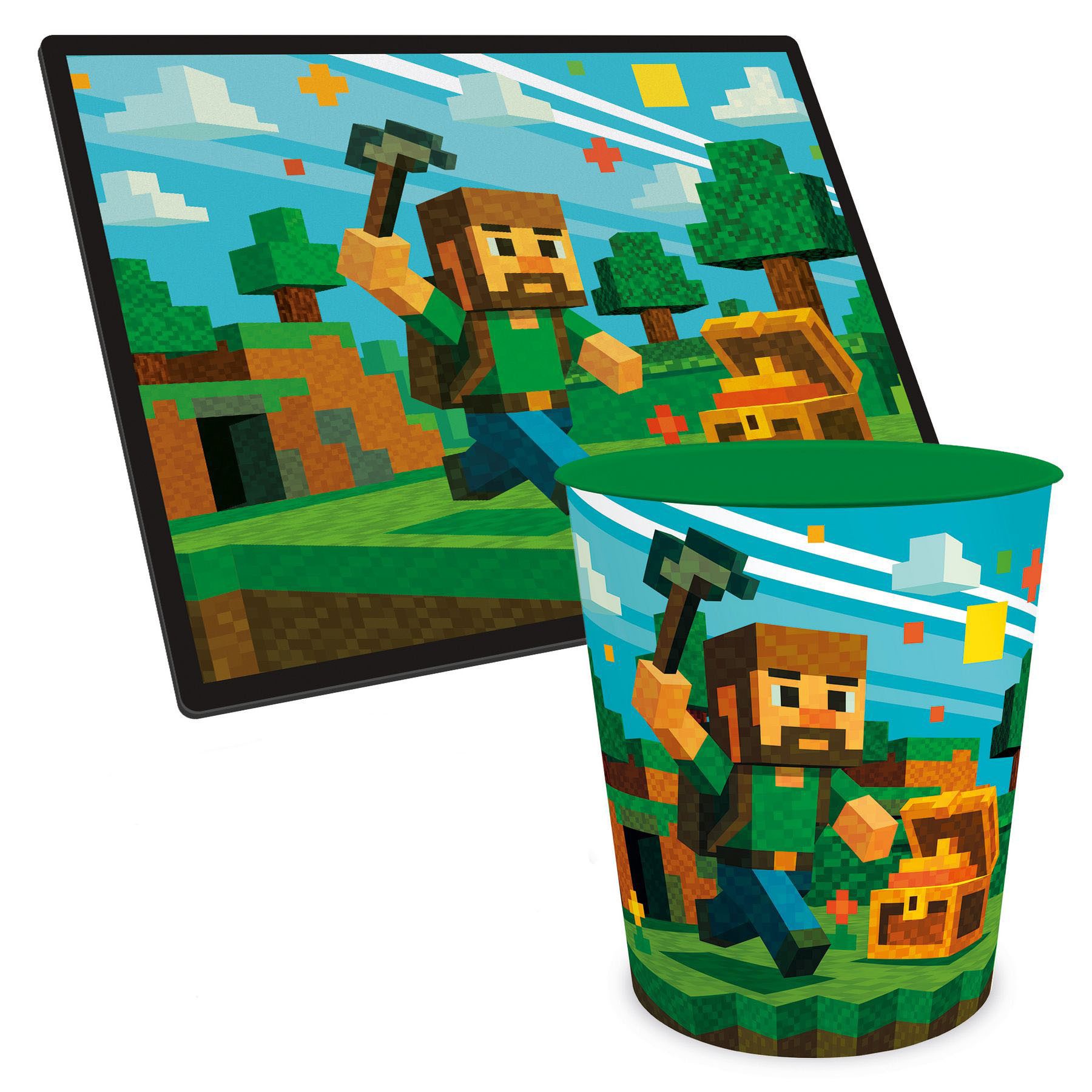 itenga Schreibtischunterlage ITENGA Papierkorb Schreibtischunterlage Set - ca. 11 Liter - BLOCKGAME