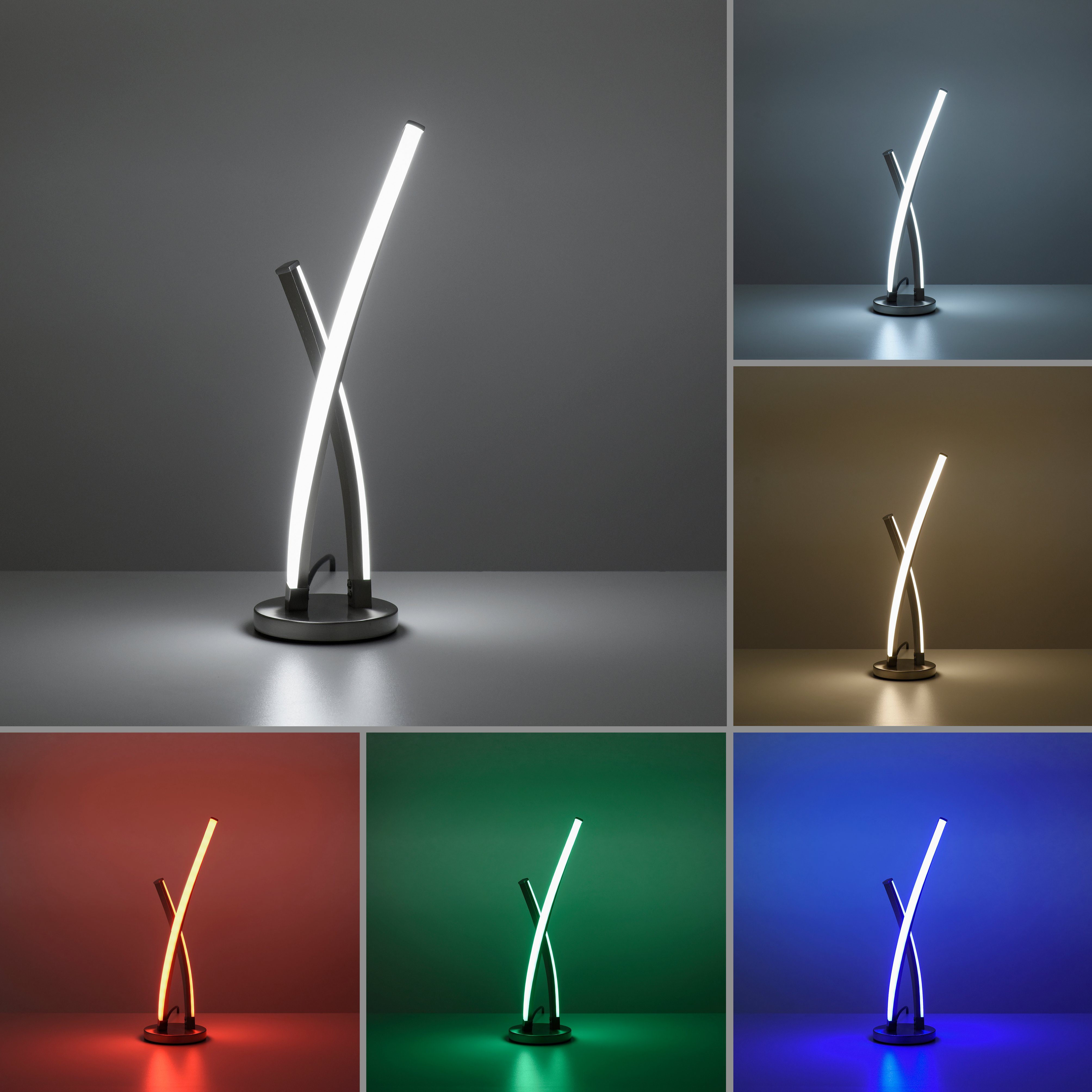 Leuchten Direkt Tischleuchte kaltweiß, RGB+tunable fähig fest Ls-SWING, - white, inkl., Smarthome LED warmweiß Fernbedienung, Infrarot integriert