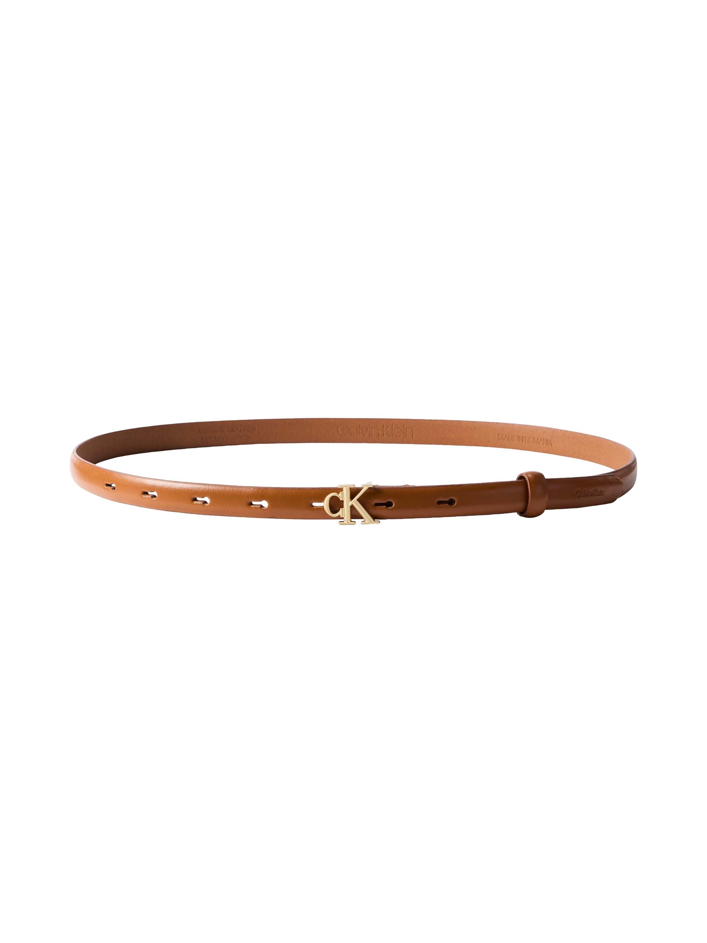 Calvin Klein Ledergürtel ROUND CK BUCKLE 15MM BELT SMOOTH Größenverstellbar mit Metallschließe