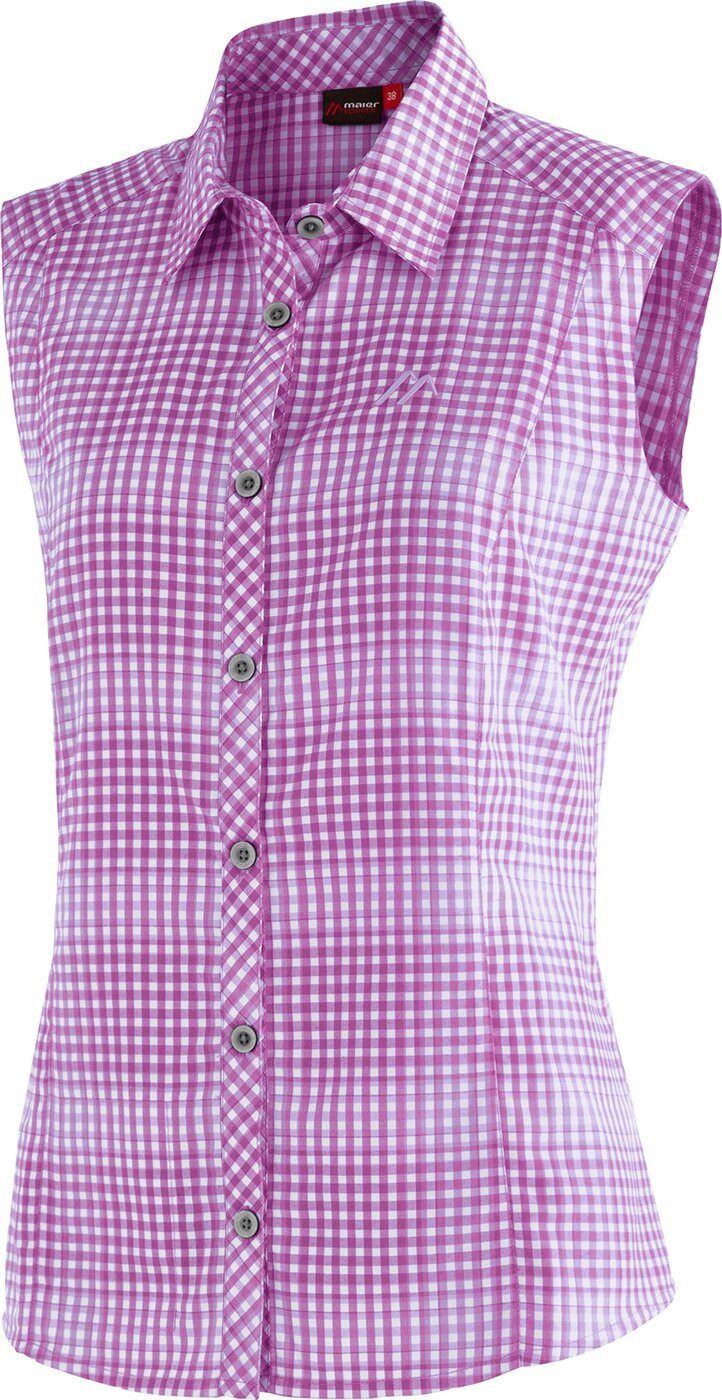 Maier Sports Blusentop PALOMA Da-Bluse o. Arm LILAC CHECK