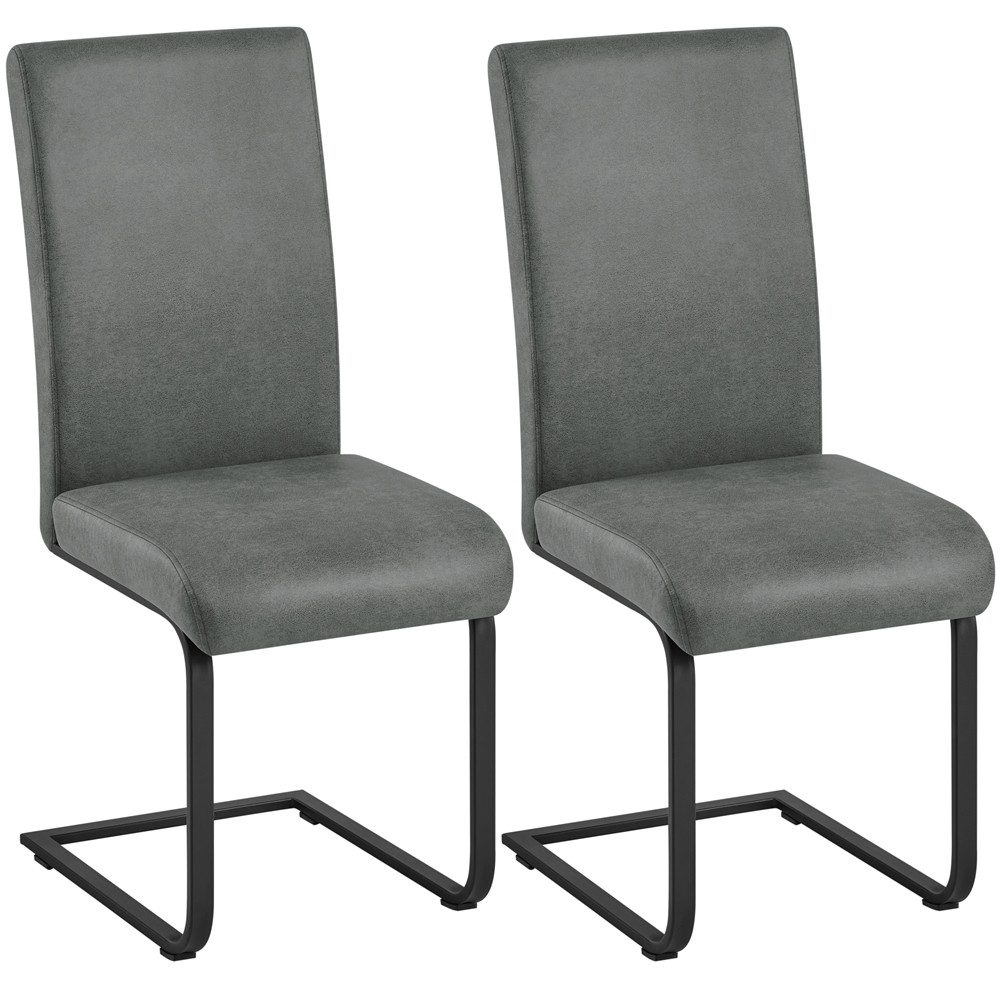 Yaheetech Esszimmerstuhl 2/4/6-er Küchenstuhl (2 St), Schwinger Polsterstuhl mit Ergonomischer Rückenlehne & Metallbeine