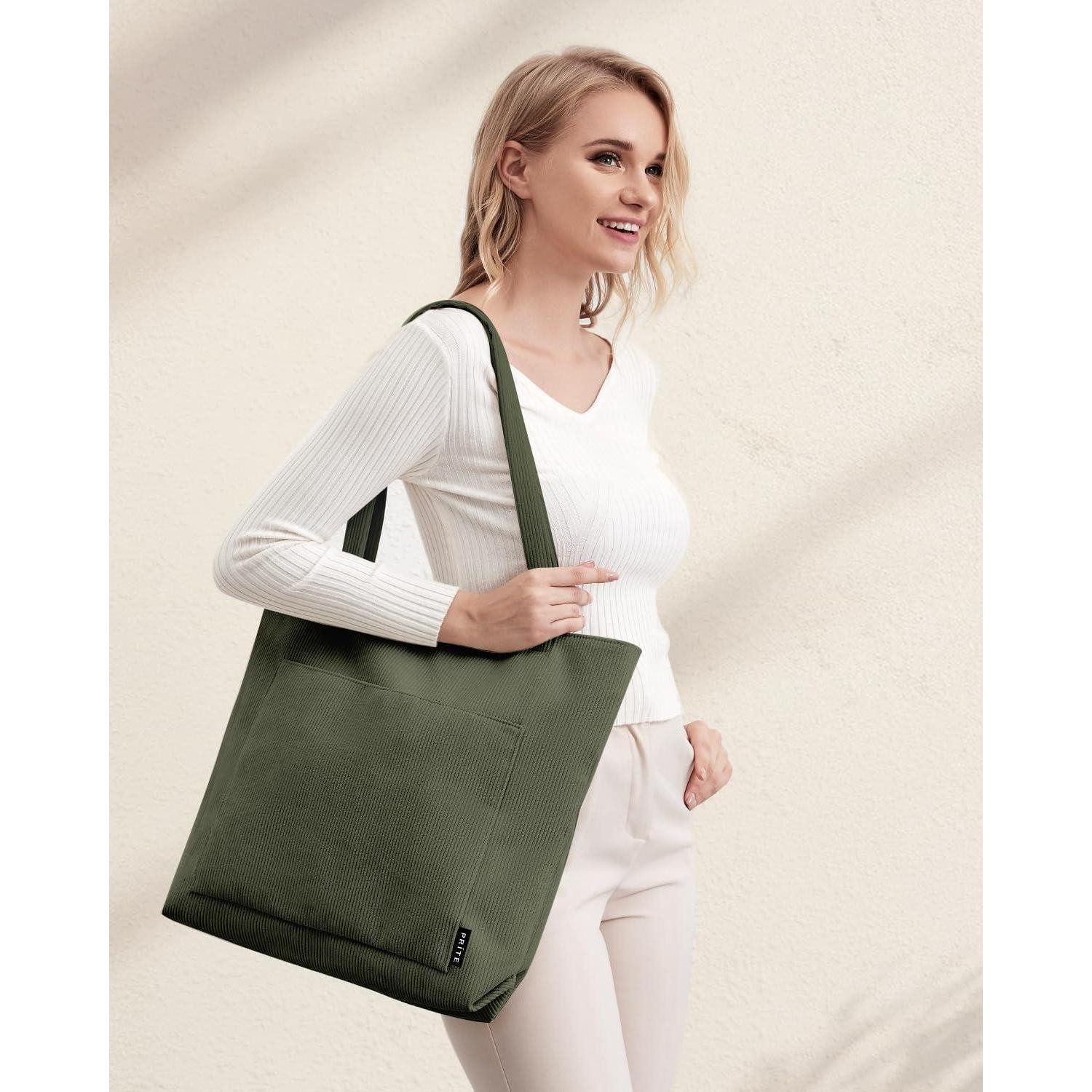 LuxusKollektion Shopper Damen Handtasche Große Tote Bag Umhängetasche Cord Stofftasche