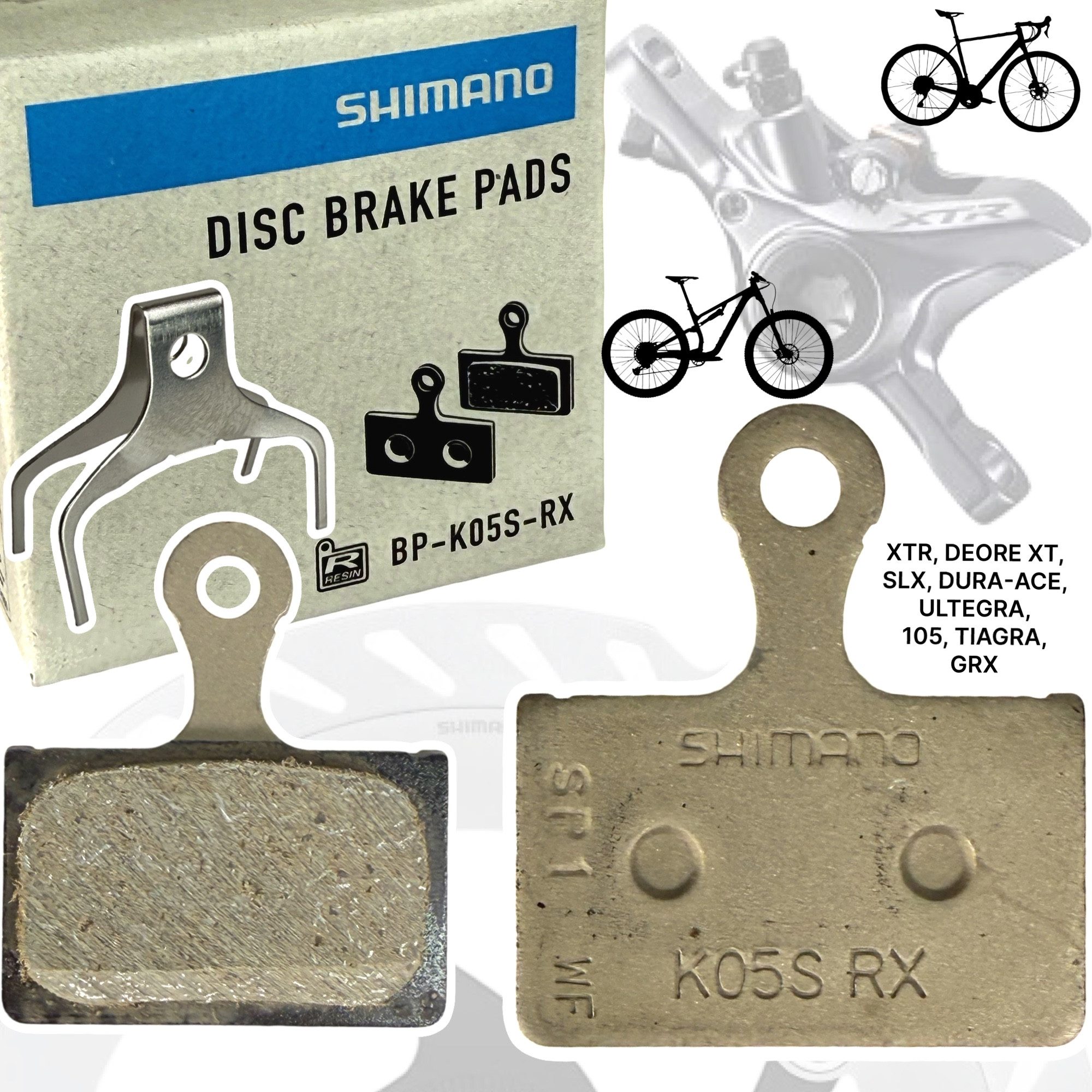 Shimano Scheibenbremse Shimano K05S-RX Resin XT XTR 105 Ultegra Disc Scheibenbremsbeläge