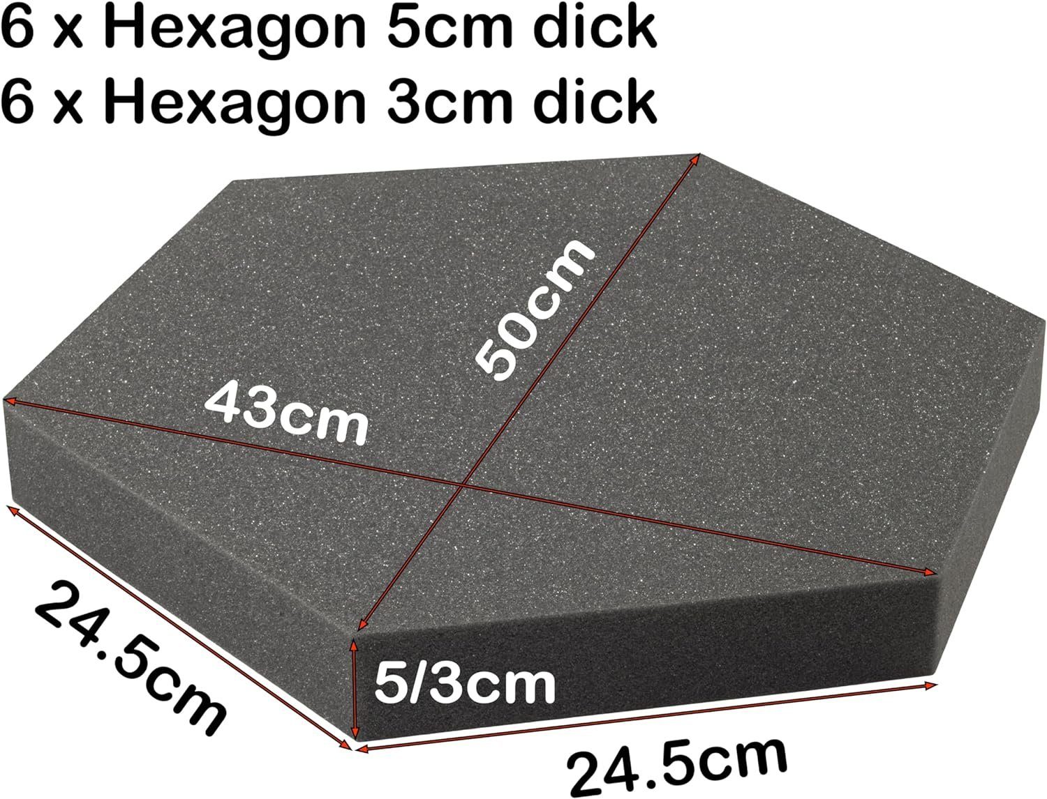 sunnypillow Akustikplatte Hexagon Akustikschaumstoff 50 x günstig online kaufen