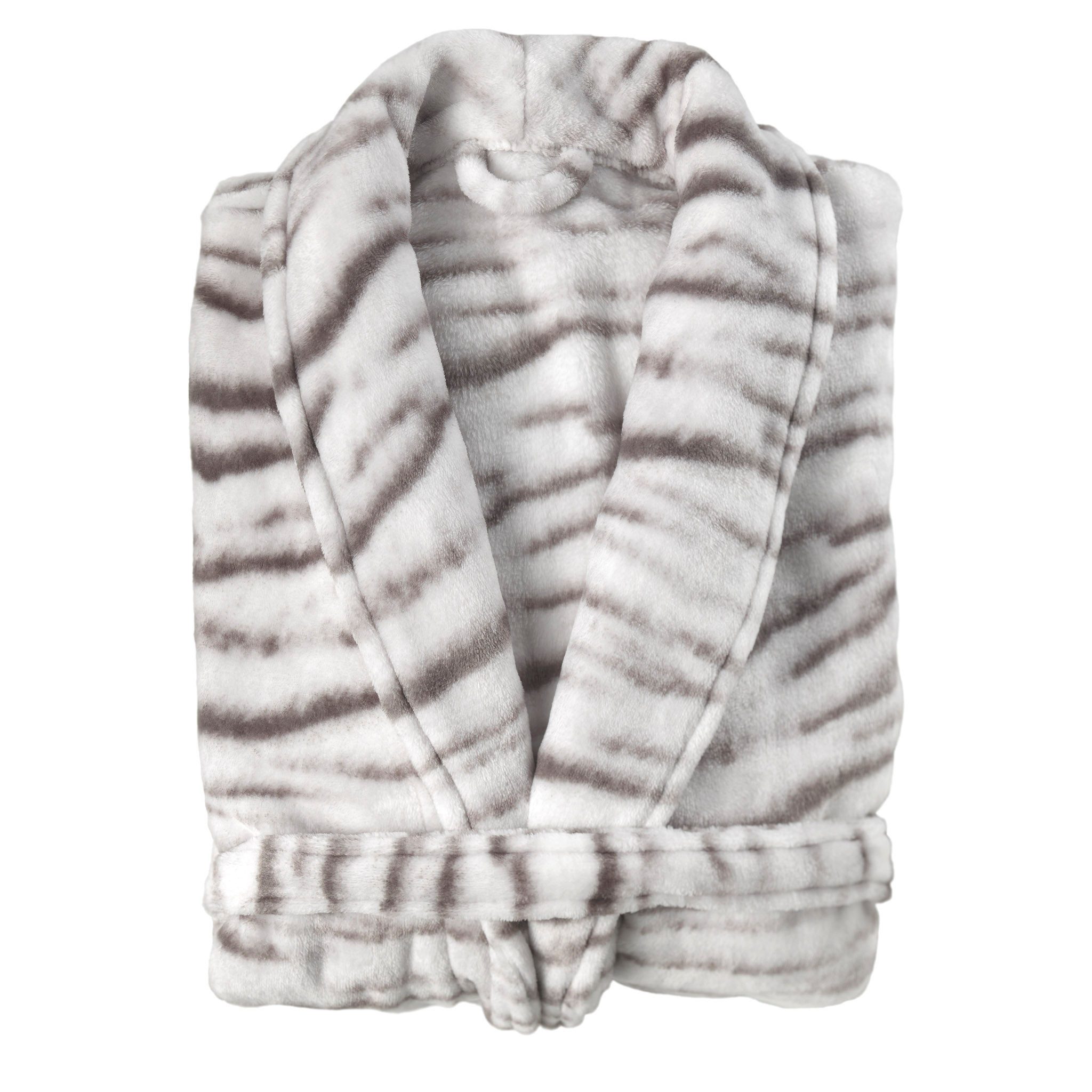 ZO HOME Bademantel Siberian White Tijger Bademantel Lang XL Grey Bademantel günstig online kaufen