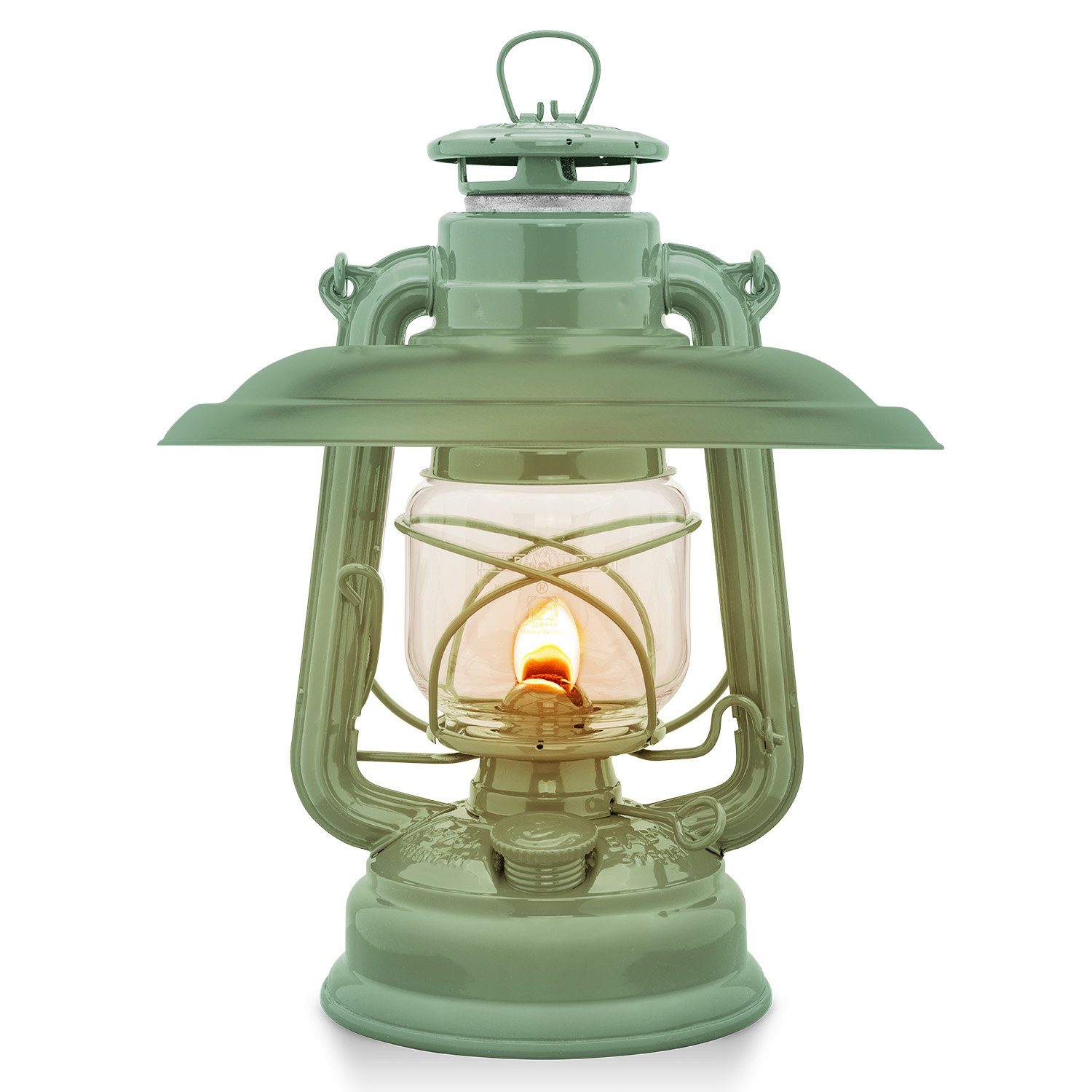 Feuerhand Outdoorkerze Sturmlaterne 276 inkl. Reflektorschirm Modell 2023 (Spar-Set, 2-tlg., 1 x Lampe + 1 x Schirm), Farbe: Sage Green, pulverbeschichtet